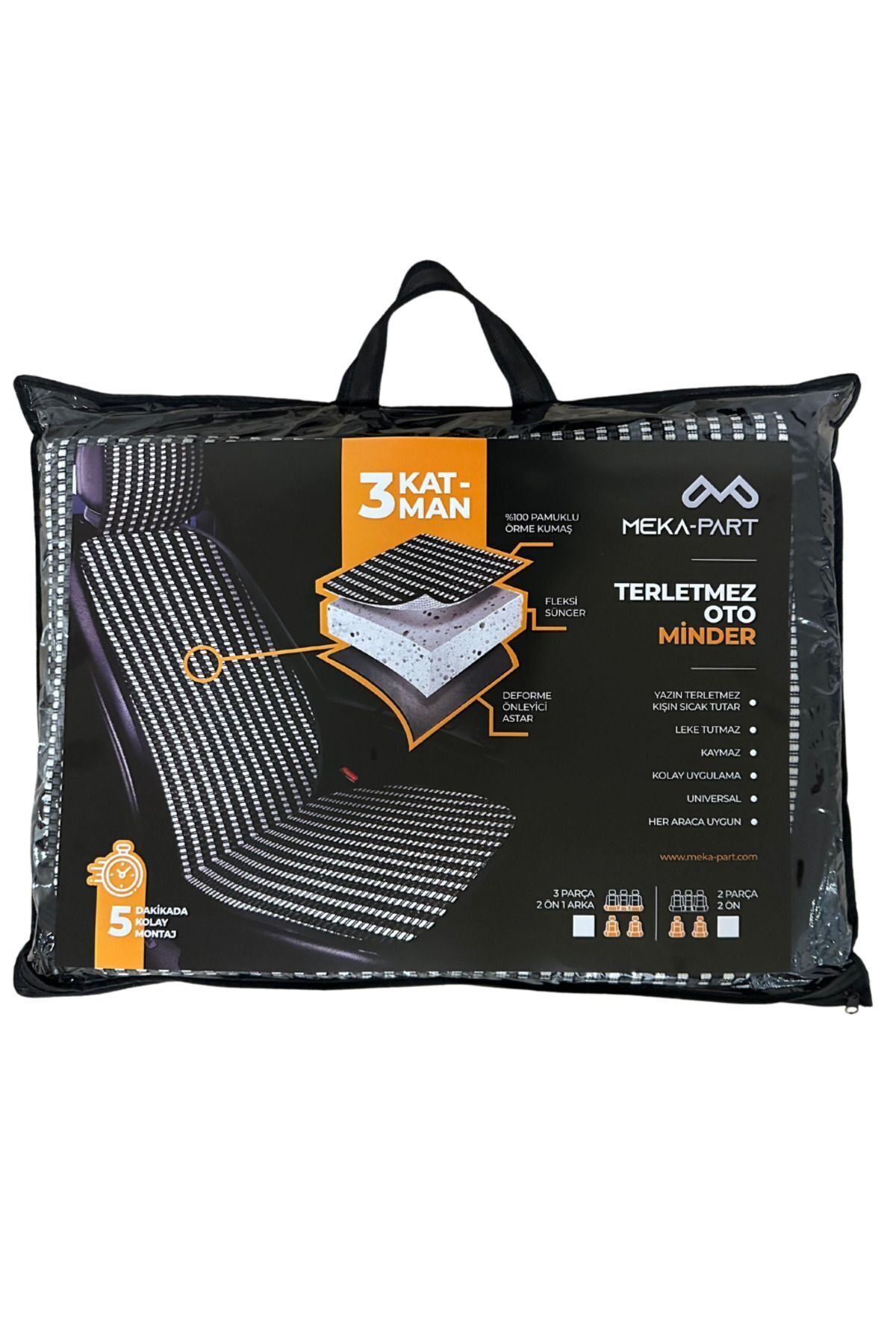 TREND Meka Part Oto Koltuk Koruyucu Kılıf Kırmızı Çizgili Universal 2 Parça fotoğrafı 6 (önizleme)