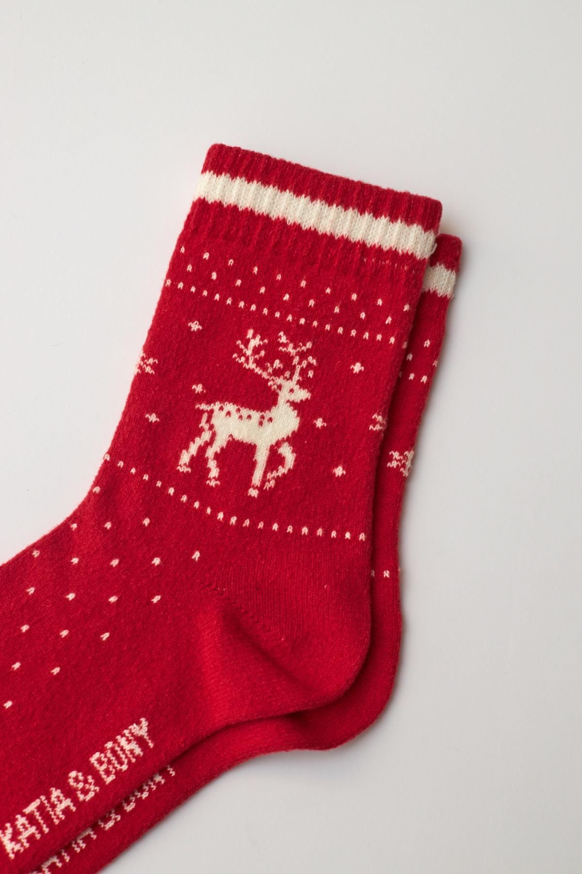 Katia&Bony-New Year's Men's Socks - Patterned and Red 2