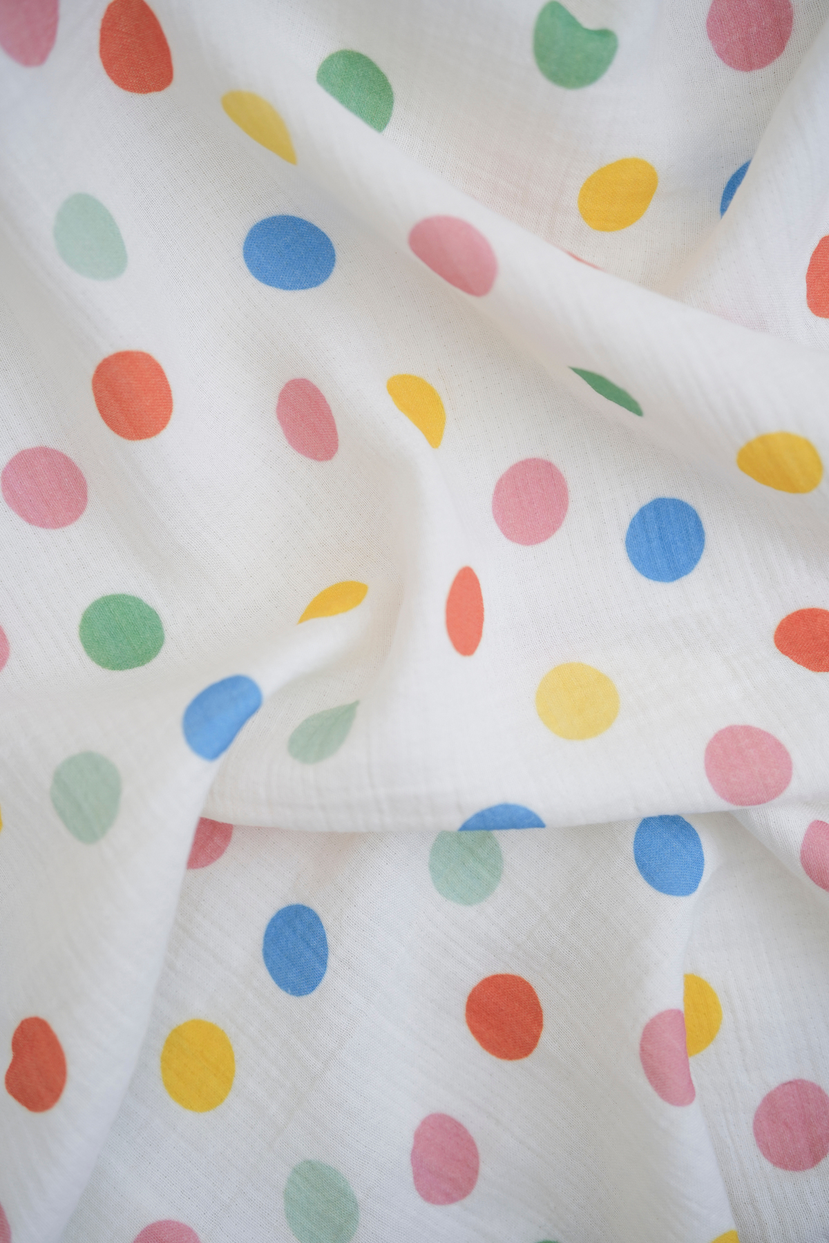 Tuğba Kuğu Baskılı Müslin Kumaş  | Colerful Dots fotoğrafı 5 (önizleme)