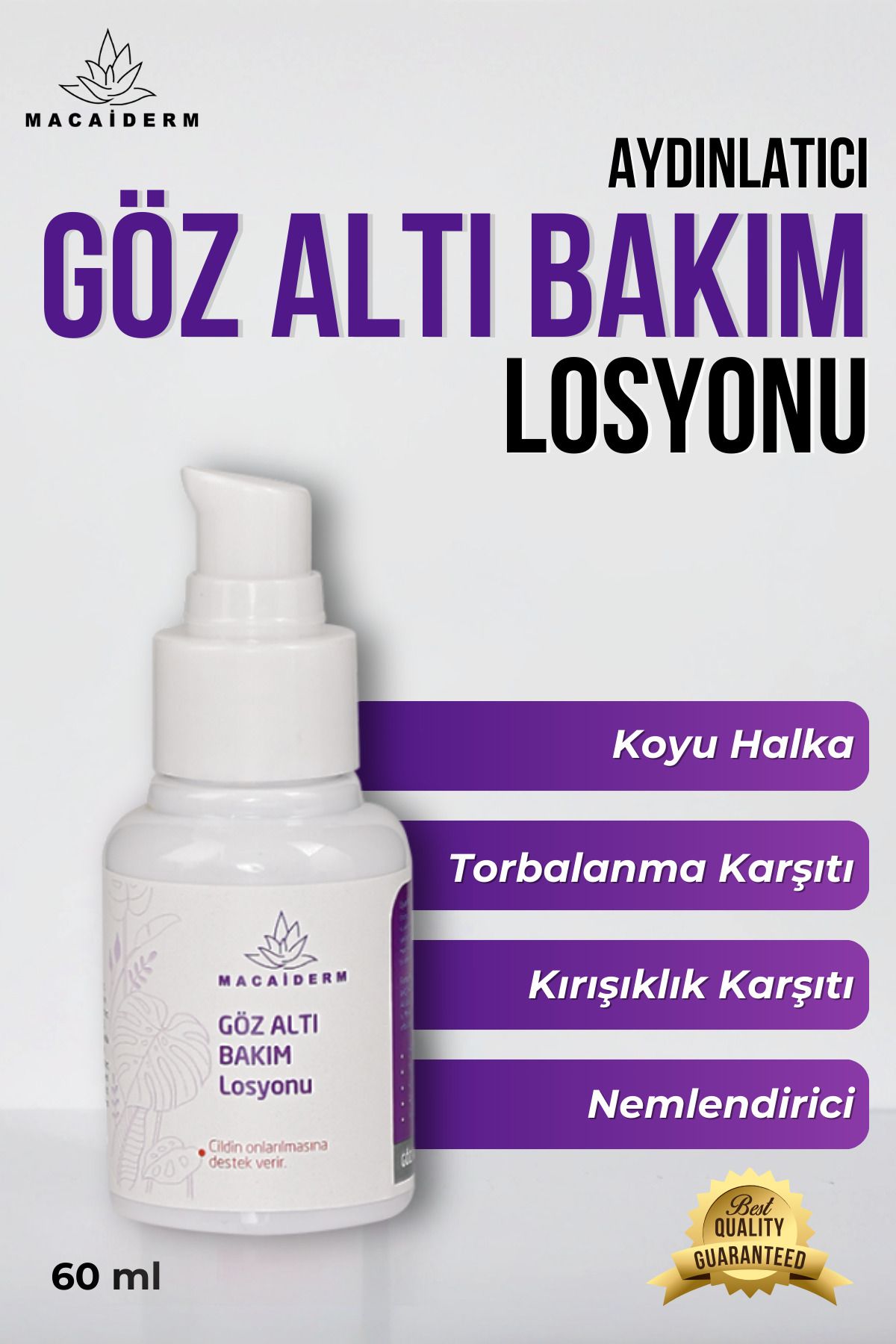 Macaiderm Göz Altı Morluk Ve Torbalara Karşı Göz Altı Bakım Losyonu 60ml