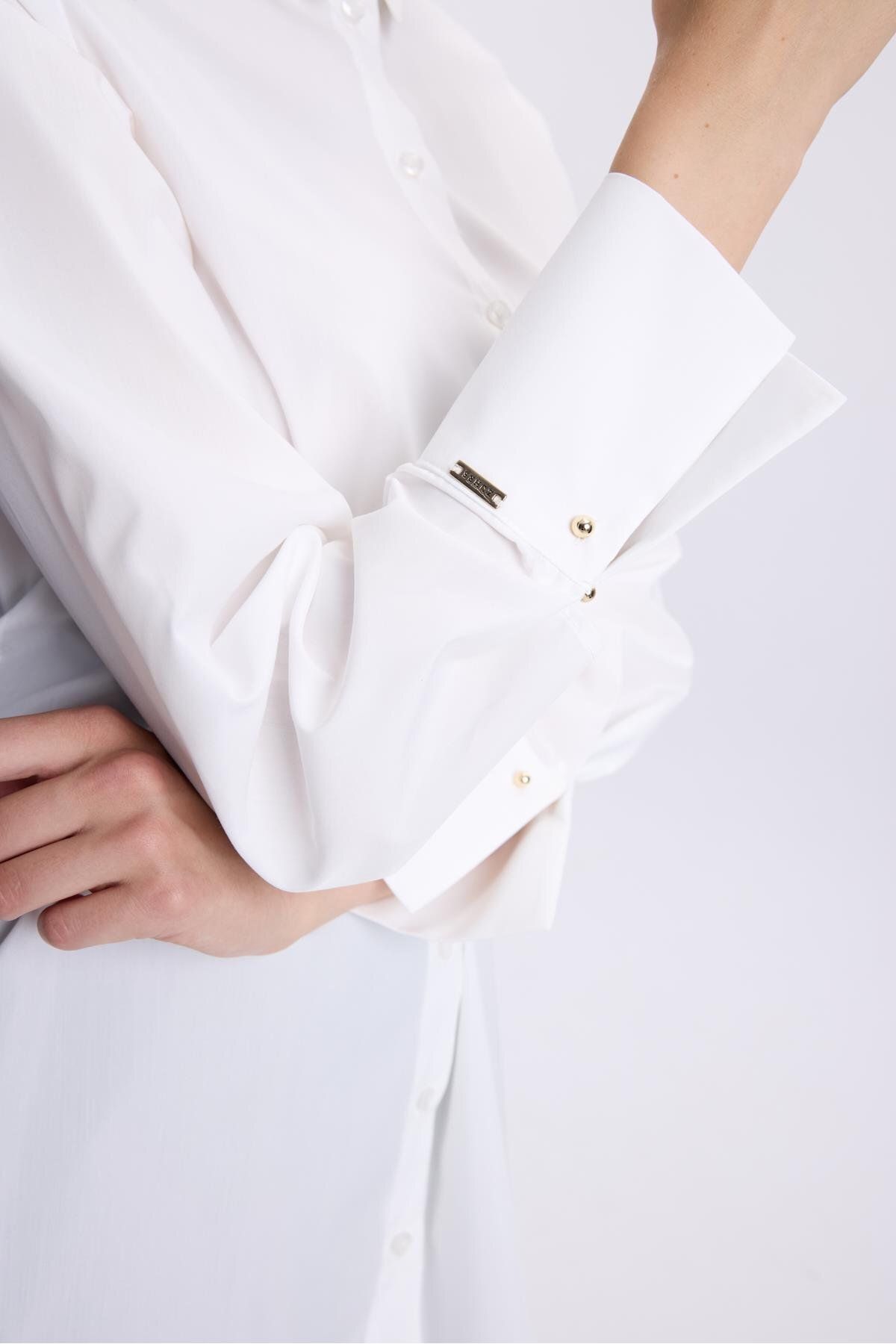 Zühre-White Poplin Tunic - Cufflinks, T-1506 2