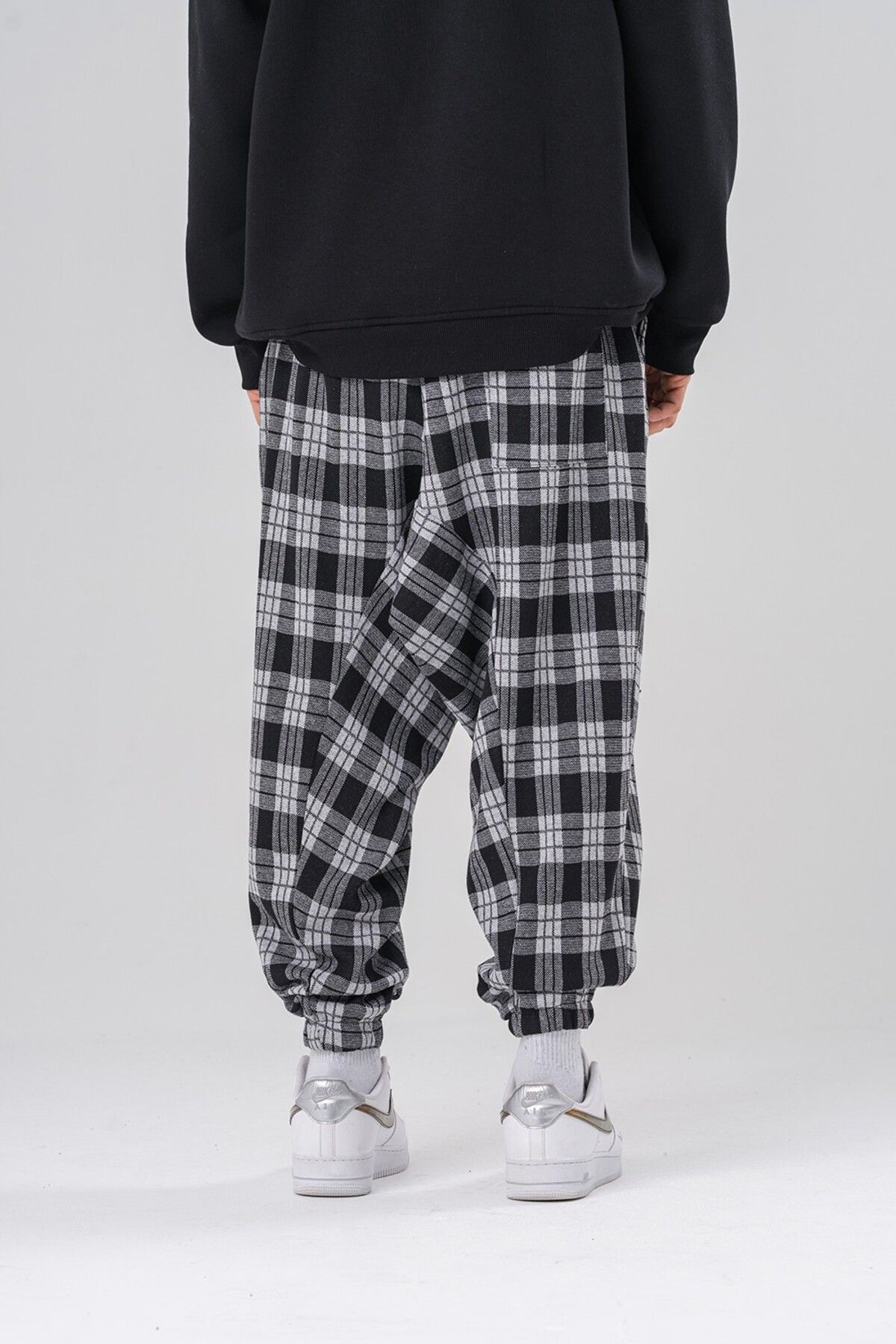 go gang own-Djing Plaid Bohemian Shalwar with Elastic Waist and Leg 5