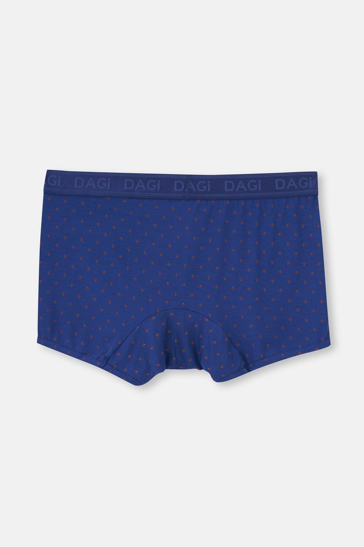 Dagi-Tile-Navy Blue 4210 2-teiliger gemusterter Micro-Modal-Boxer 3