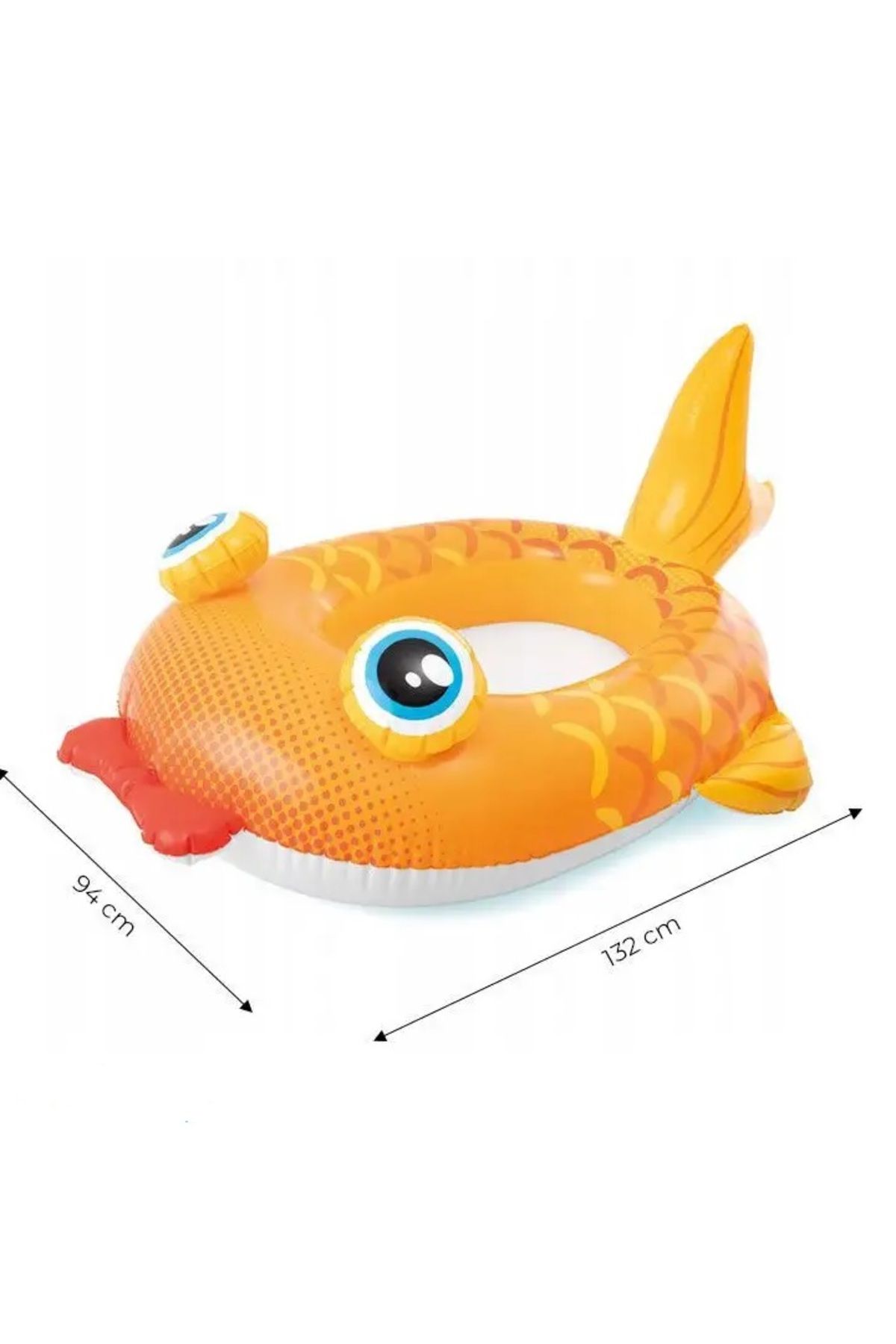 Arasmoda Balık Tasarımlı Yüzme Figürü Çocuklar İçin Şişme Lastik Bot  Yüzme 132x94 cm