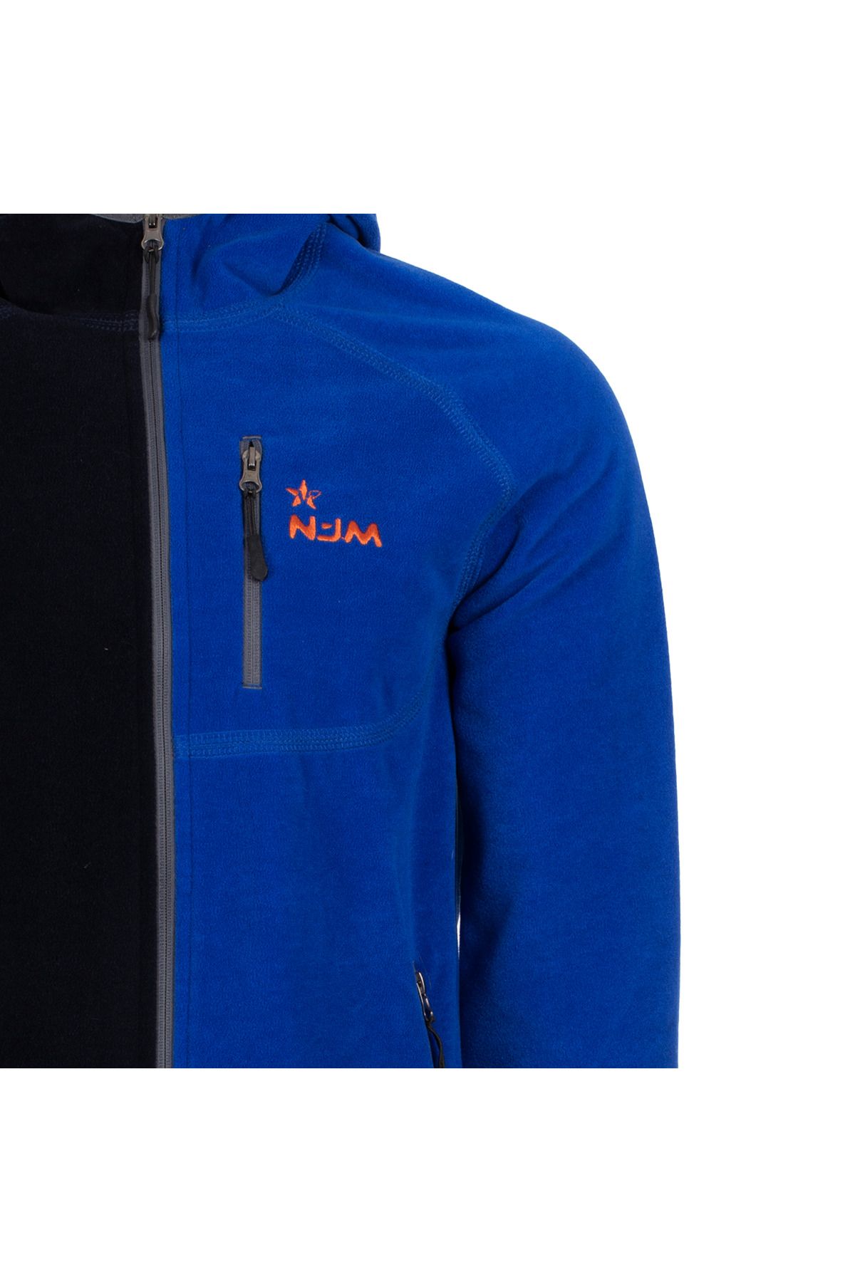 NJM SPORT WEAR-Men's Fleece - Black, Full Zip, 3 Pockets, Outdoor Stand Collar Sweatshirt 5