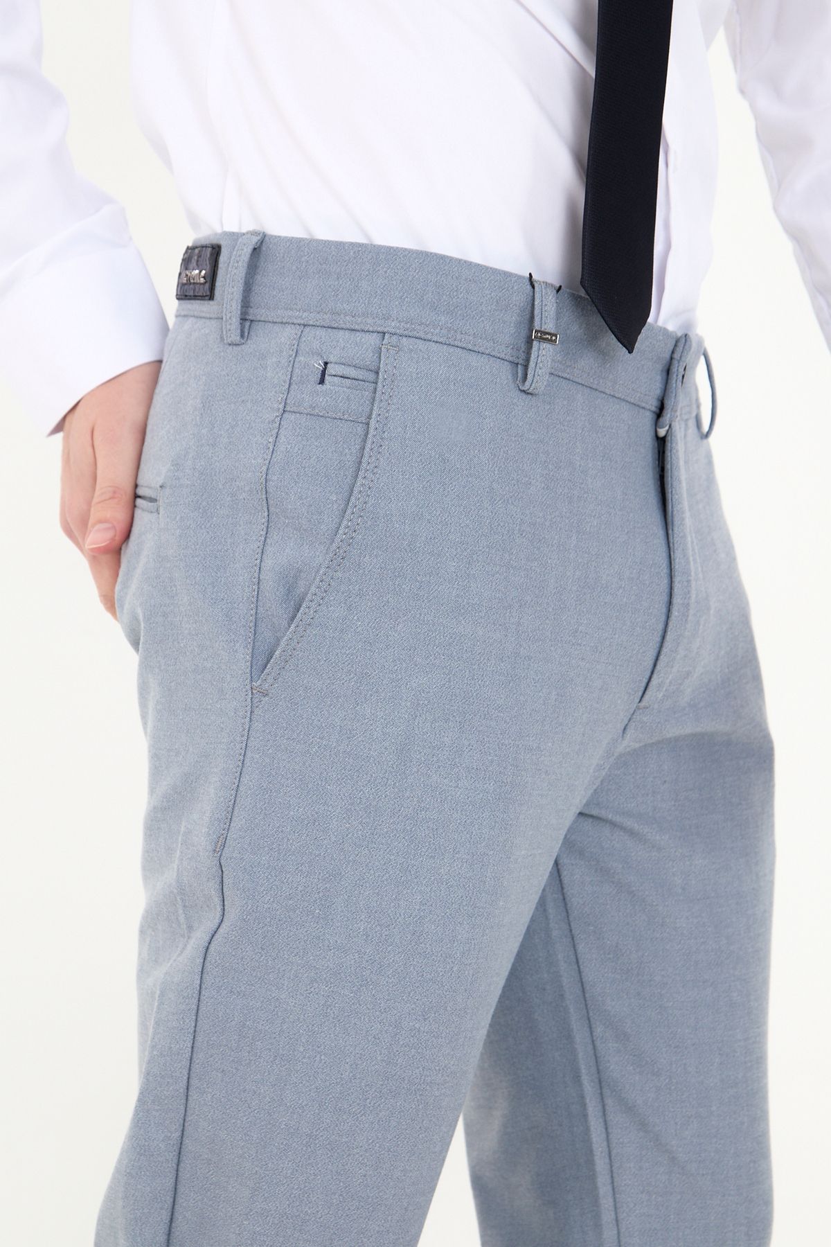 ACTUAL-Men's Slim Fit Trousers-1405-Blue 3