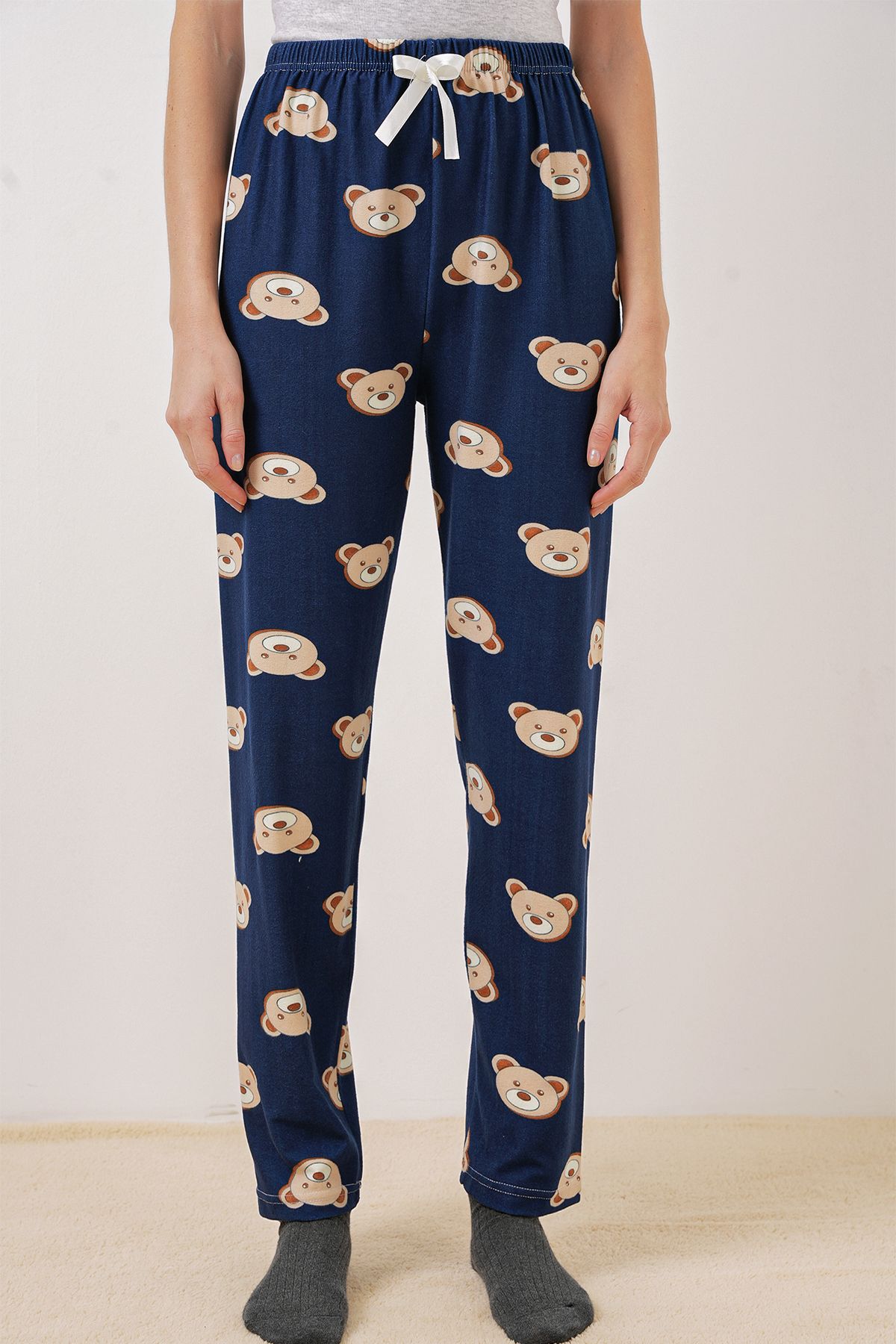Bigdart-4323 Model Patterned Navy Blue Pajama Bottoms 4