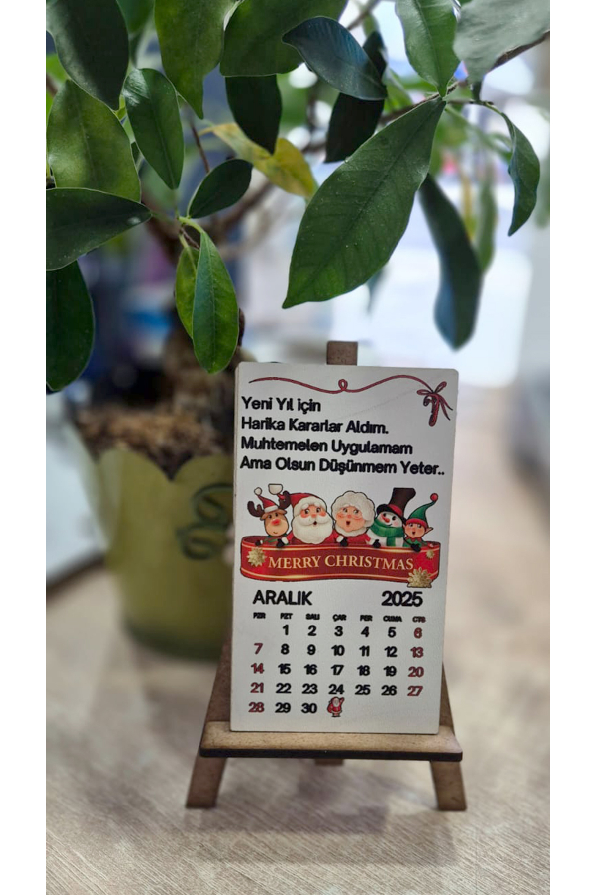 Ahşap Motto Masa Üstü Mini Takvim 5