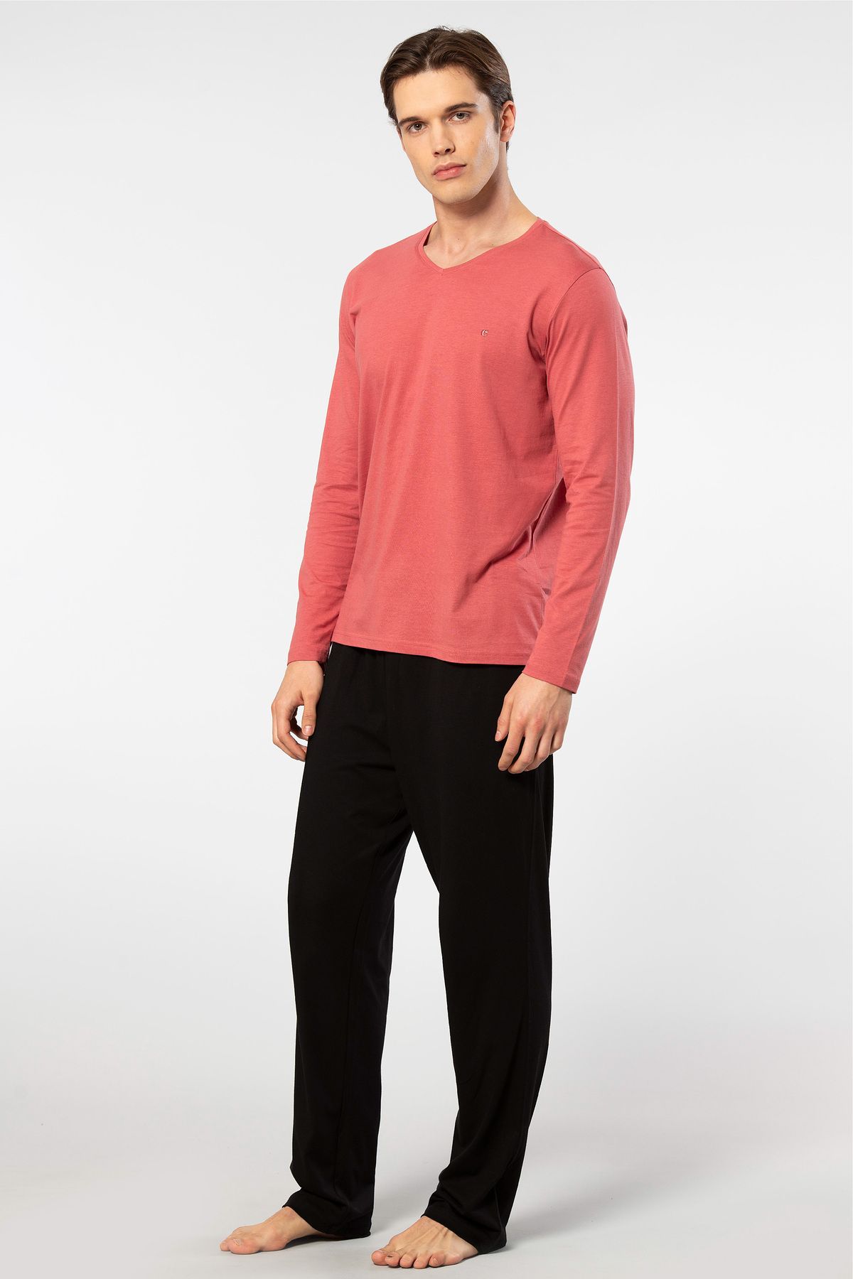 Cacharel-2237 Men's Long Sleeve Modal Pajamas Set 2