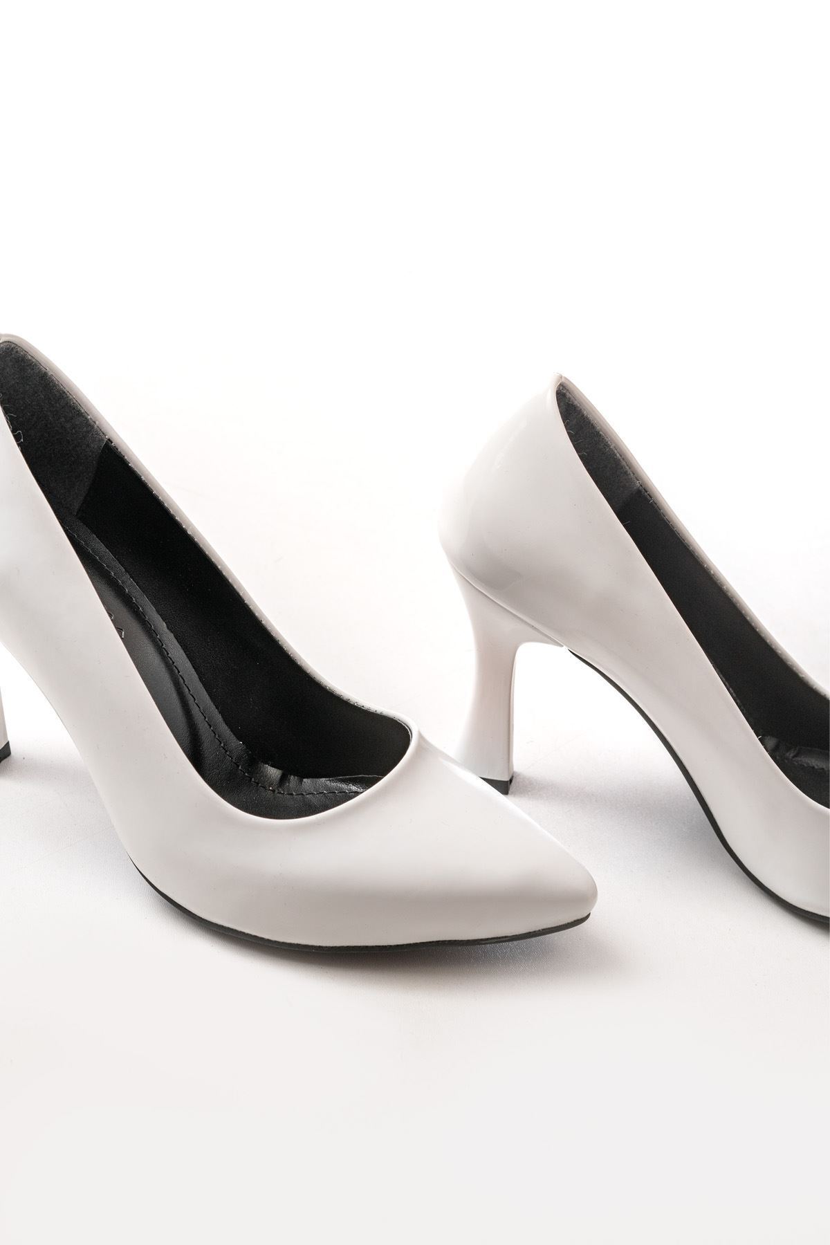 serkanseyyid-St-001 White Patent Leather Daily 9 cm Heeled Stiletto Shoes 7