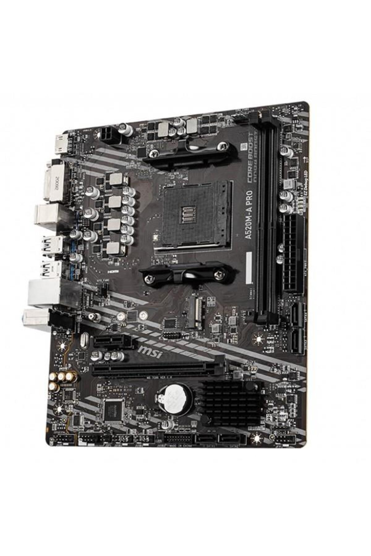 MSI-A520M-A Pro Ddr4 M2 Pcie Nvme HDMI Dvi Pcie 16X V3.0 Am4 Matx 4