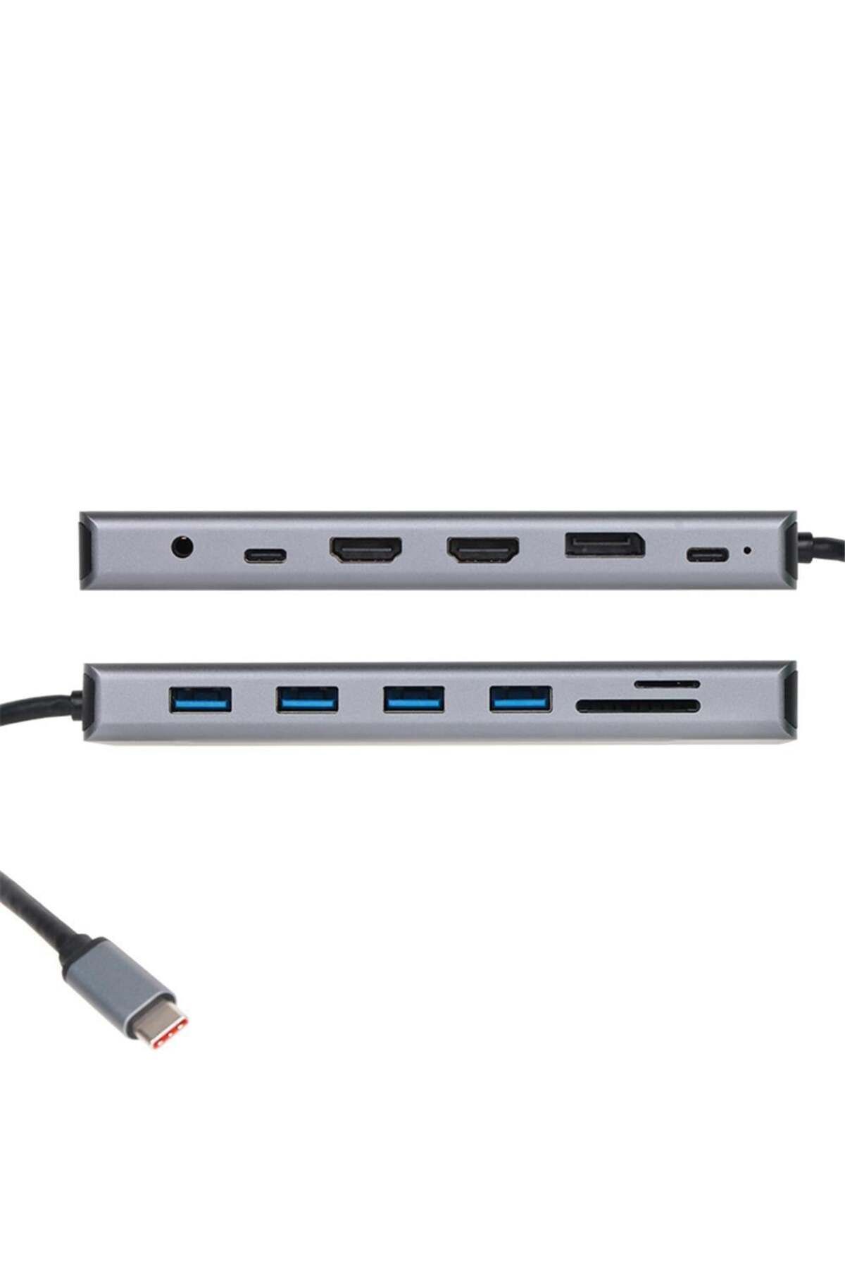 VCOM-Cu4706 Type-c To Hdmı-2 Dp Usb3.0-3 Type C Usb2.0 Rj45 Sd2.0 Tf2.0 Pd Dc 3.5mm 13 In 1 Çevirici 1