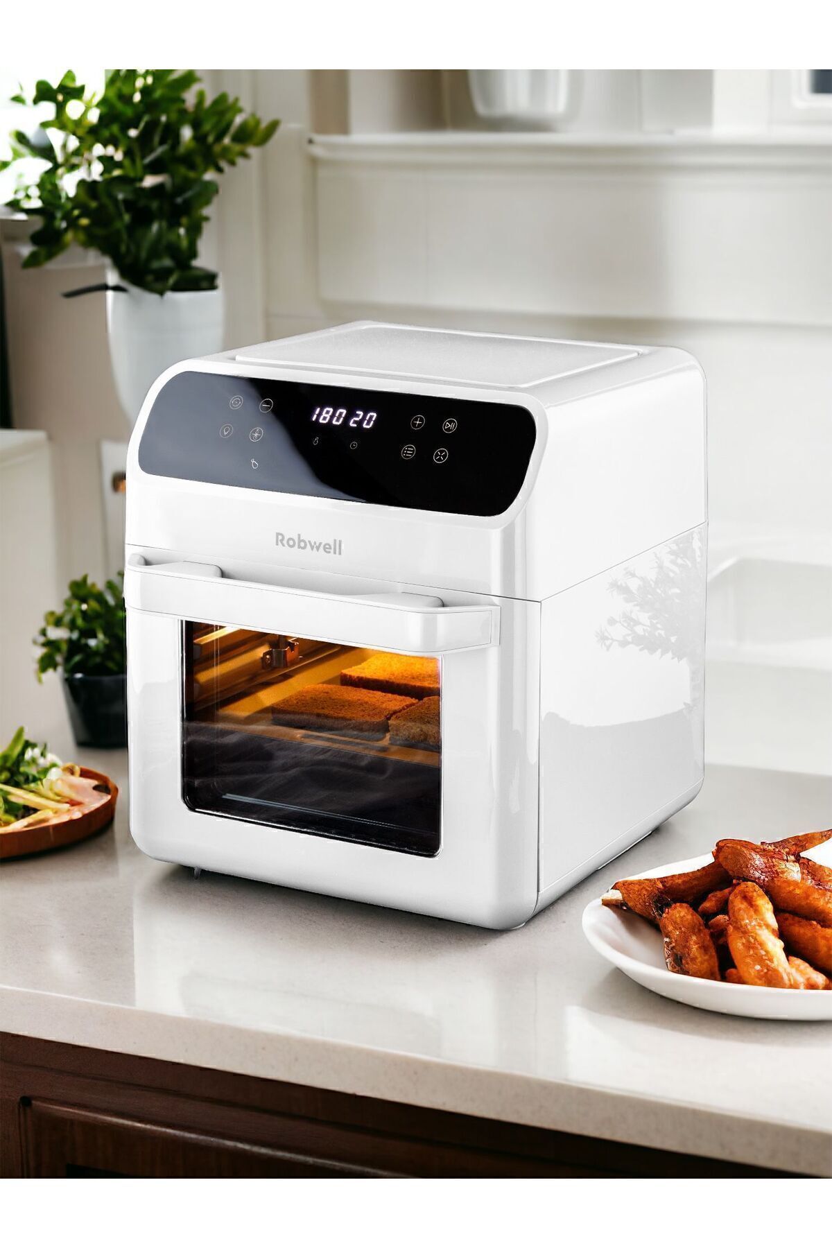 Robwell Robx As29 12 Litre Tavuk Çevirme Şiş Kebap Dönen Patates Sepetli Airfryer-4