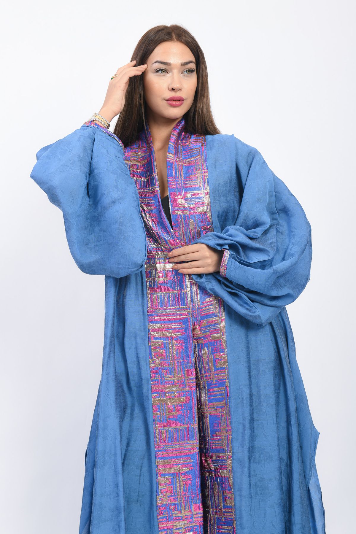 Marever Fashion-Silk Brocar Abbaya Kaftan 3