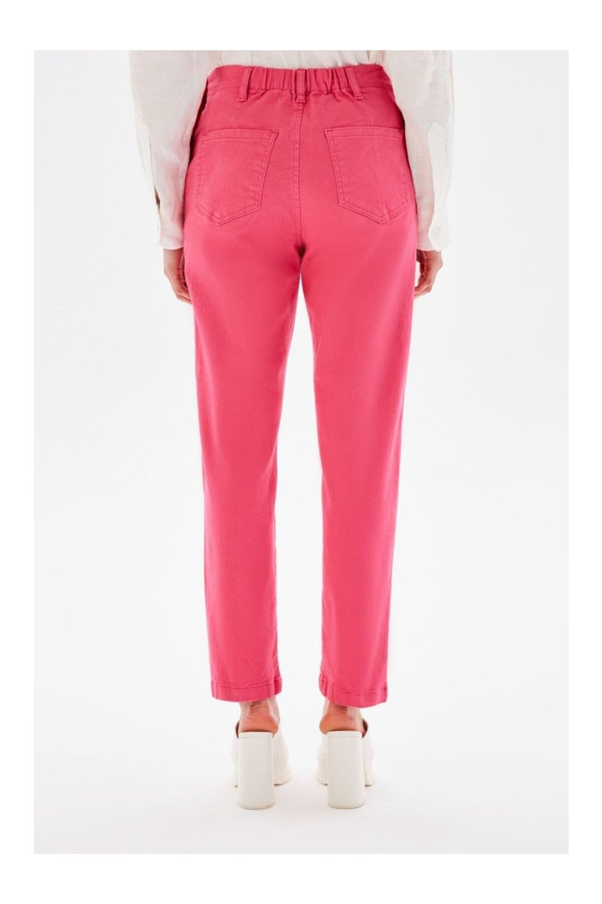 adL-Button Detailed Trousers with Elastic Waist 5