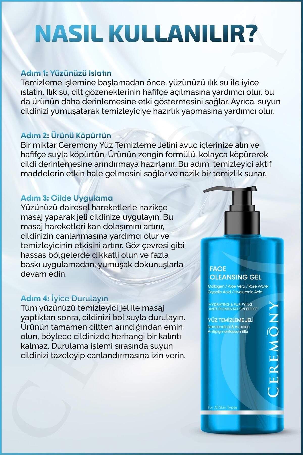 Ceremony-Moisturizing & Purifying & Antipigmentation Effect Facial Cleansing Gel 400 ml Nivea Cream 7
