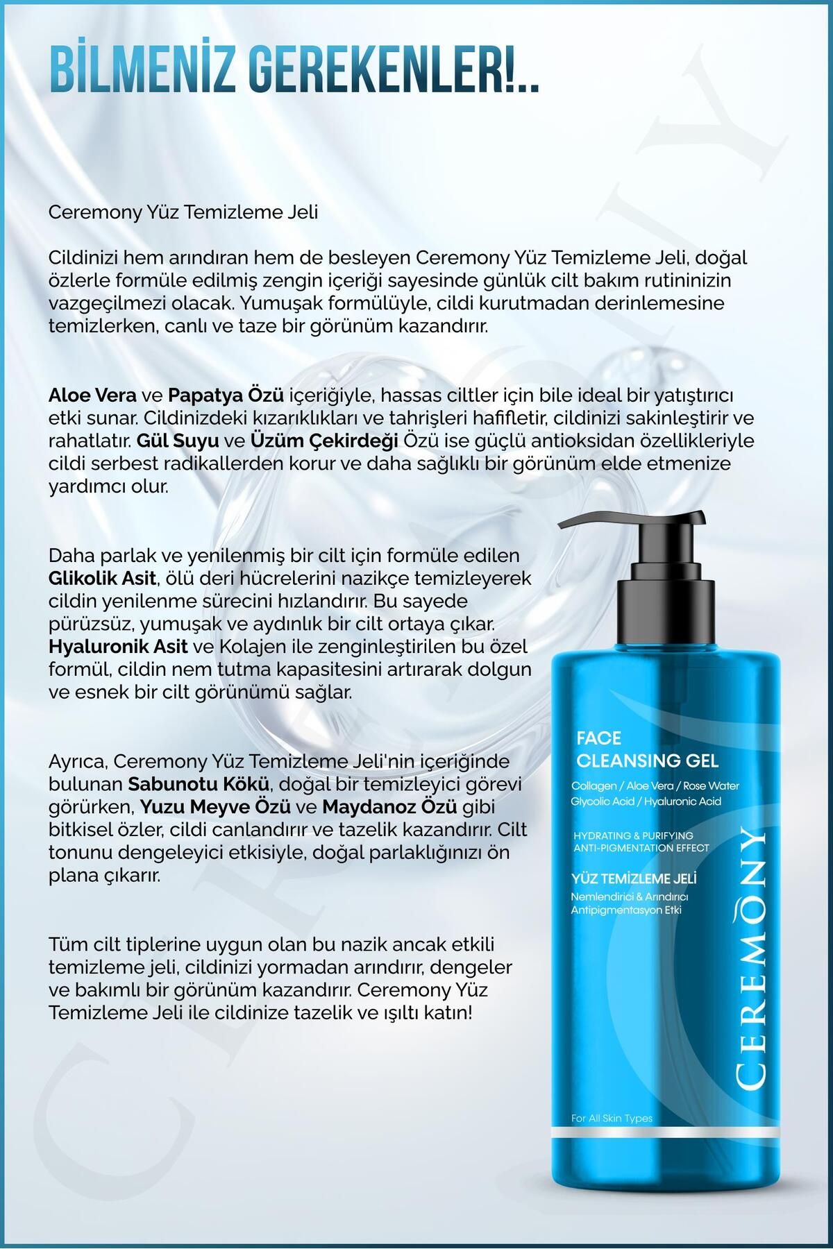 Ceremony-Moisturizing & Purifying & Antipigmentation Effect Facial Cleansing Gel 400 ml Nivea Cream 2