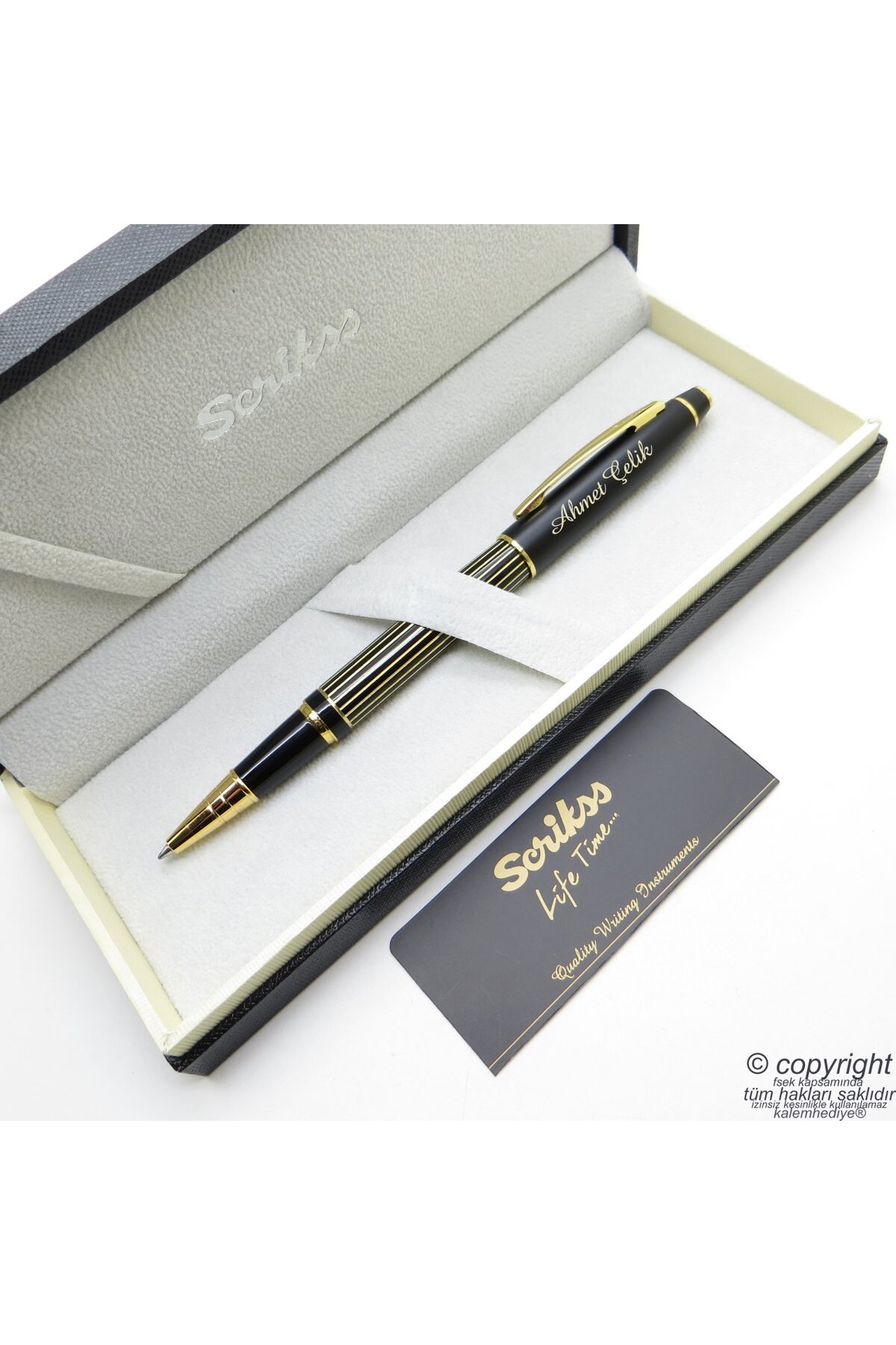すずき Signator Scrikss Special İsme Özel Mat Siyah Altın Çizgili Roller