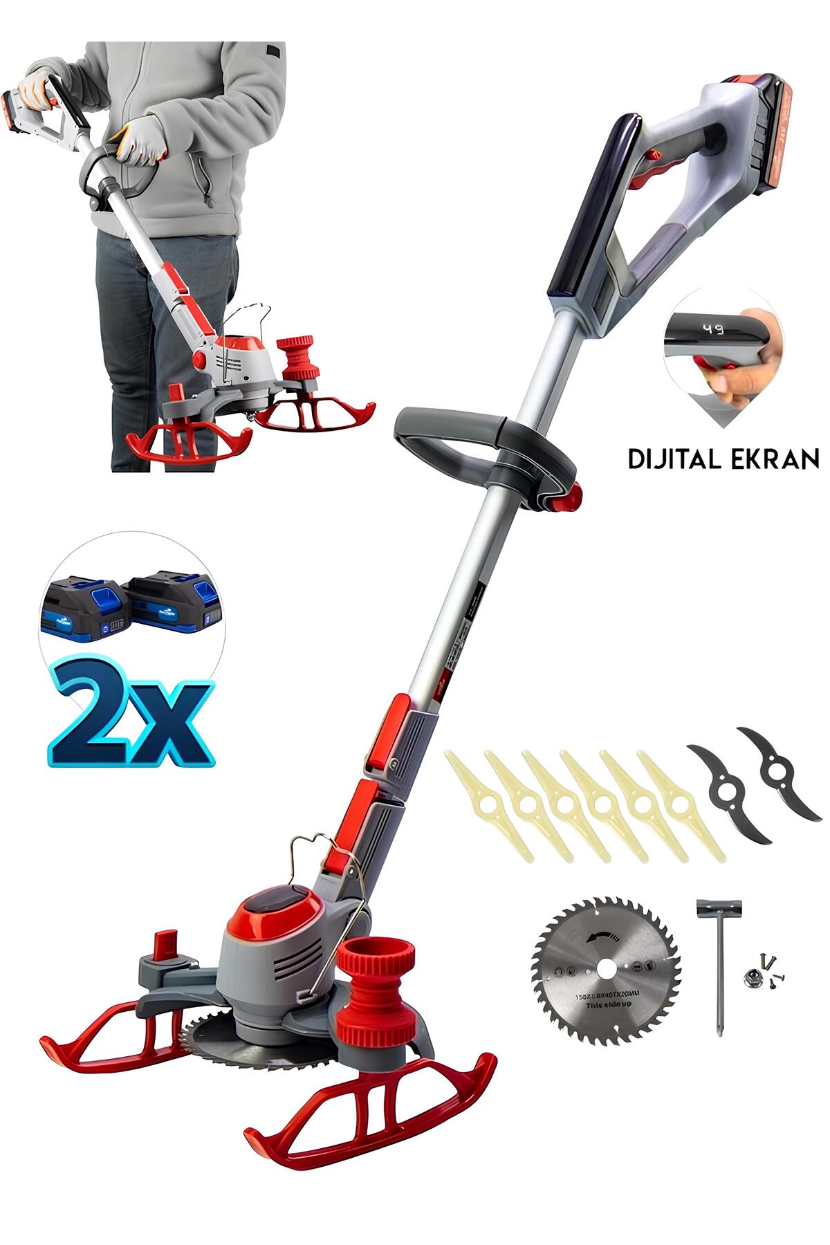 Germany Steel ALMAN 999VH ŞARJLI DİJİTAL EKRAN ÇİM OT BİÇME TIRPAN