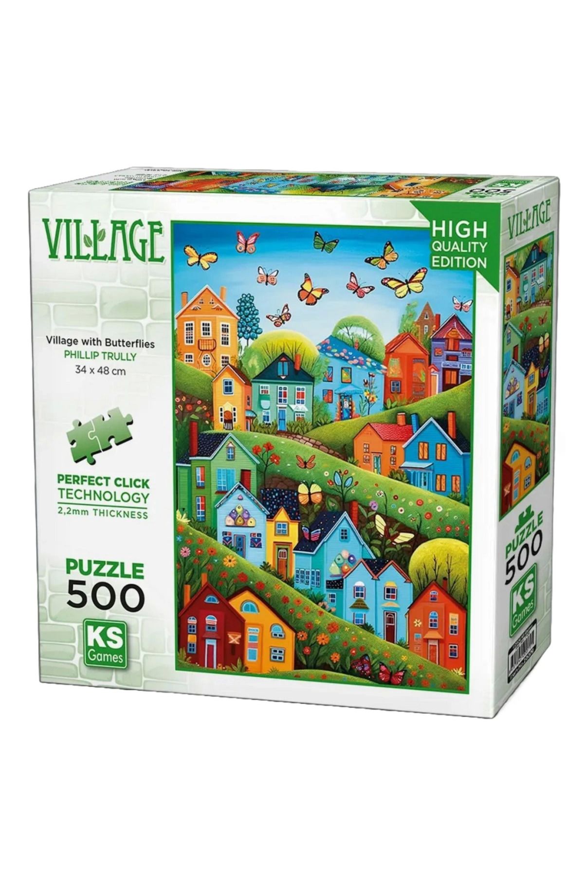 gcaksesuar Nessiworld KS Games Village with Butterflies Puzzle 500 Parça 20079