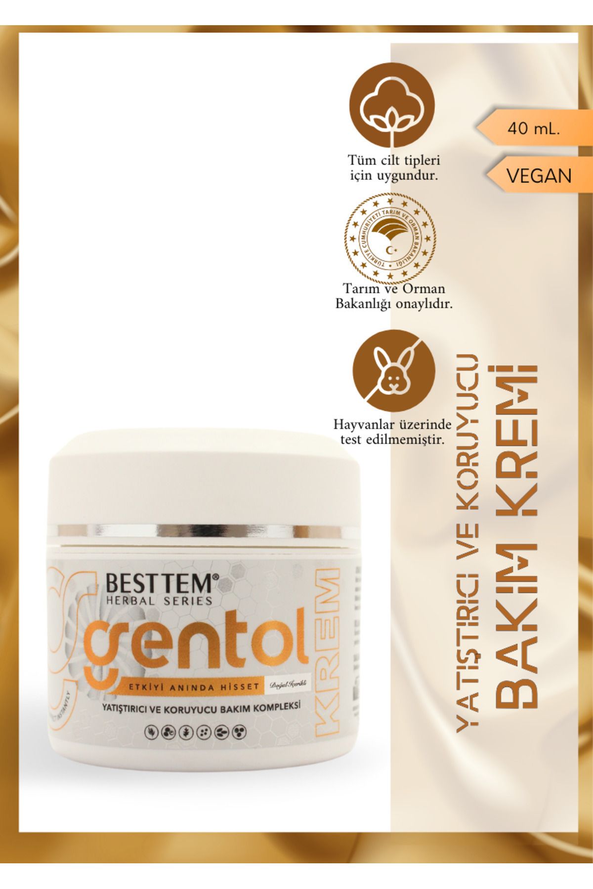 BESTTEM Gentol Bakım Kremi Genital Bölge Kullanımı Tahriş Karşıtı Yatıştırıcı-Onarıcı-KAŞINTI GİDERİCİ 40 ml