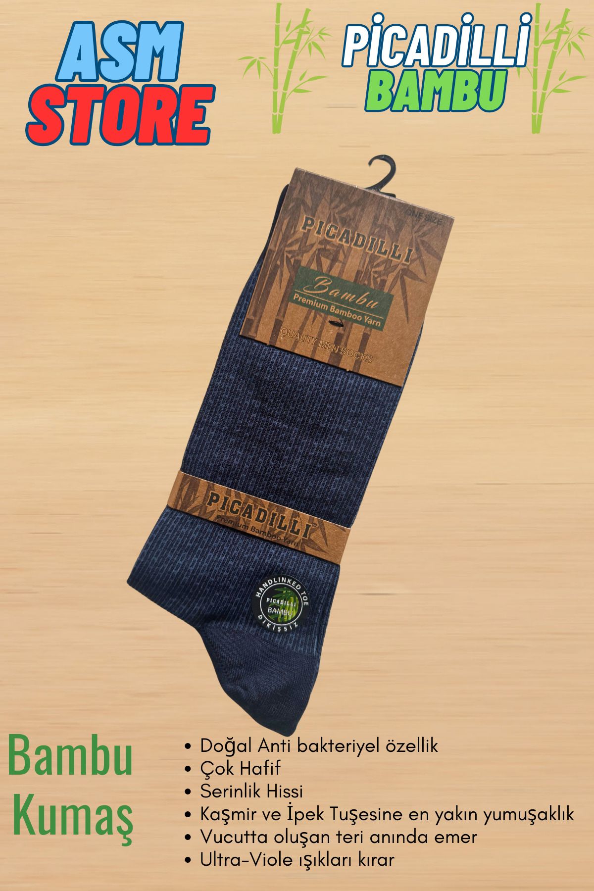 Picadilli-Bamboo Premium Men's Socks in Box of 6 2