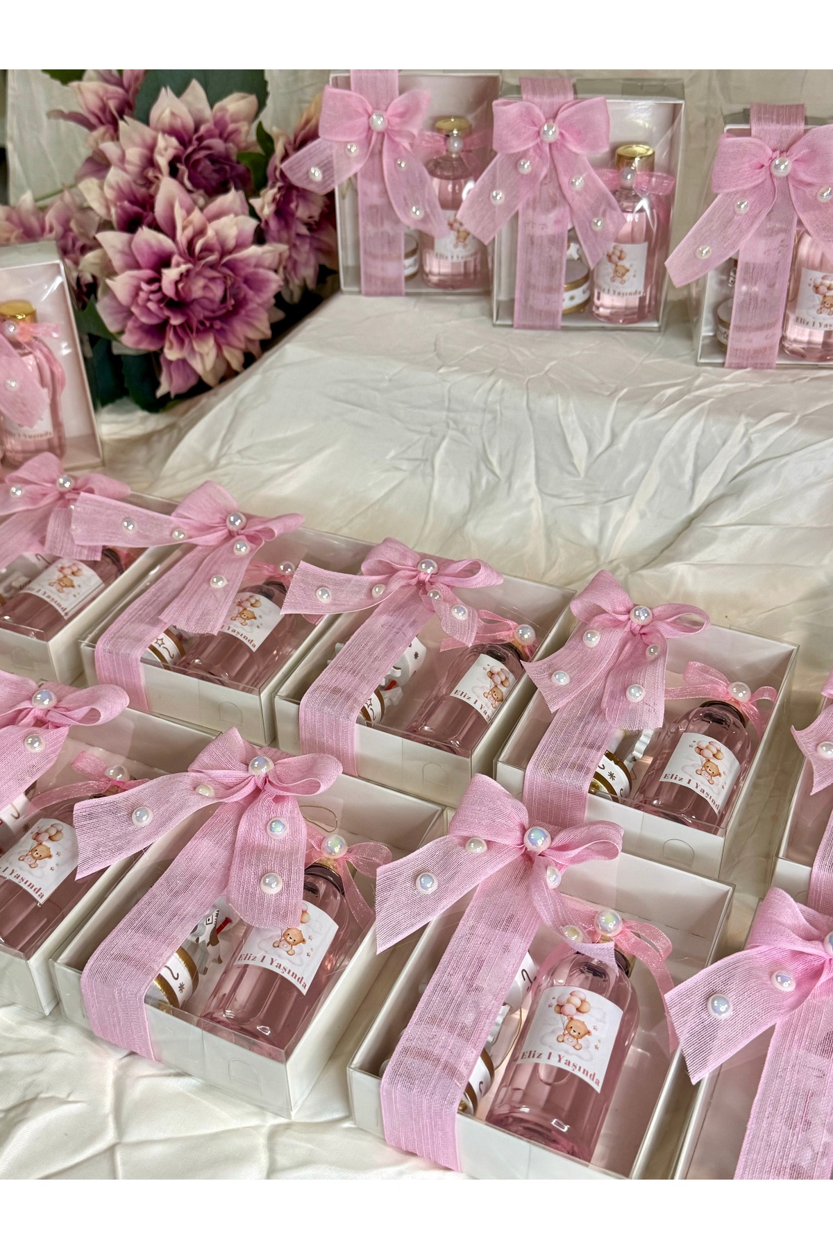 eliz 10 Adet Pembe Mika Kolonya ve Atlı Karınca Seti Hediyelik Bebek Mevlüt Doğum fotoğrafı 3 (önizleme)