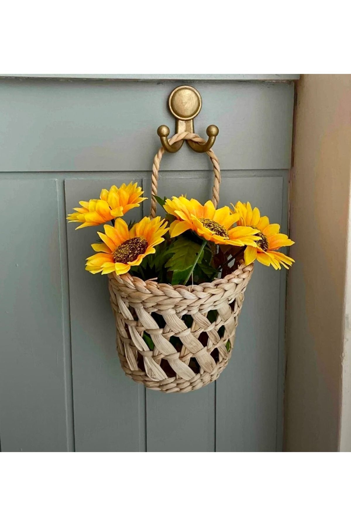 AFRALYAHOME-Decorative Wicker Flower Pot Basket - Multi-Purpose Wall Basket and Garden Organizer 1