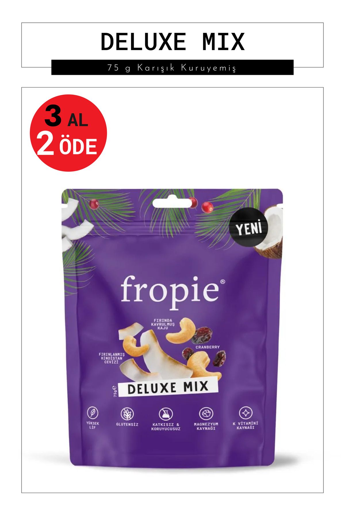 FROPİE Deluxe Mix - 75 g Karışık Kuruyemiş