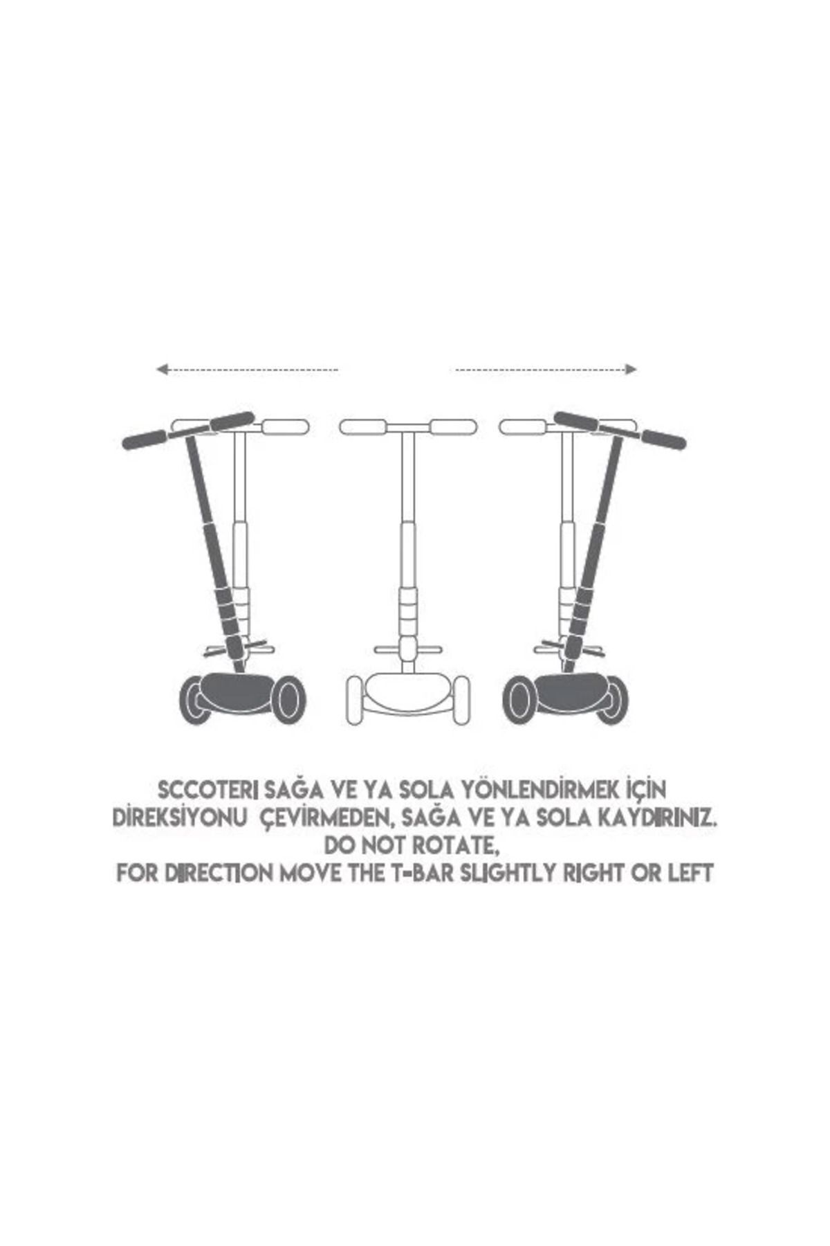 Mhm Collections Mavi 3 Tekerlekli Led Işıklı Scooter