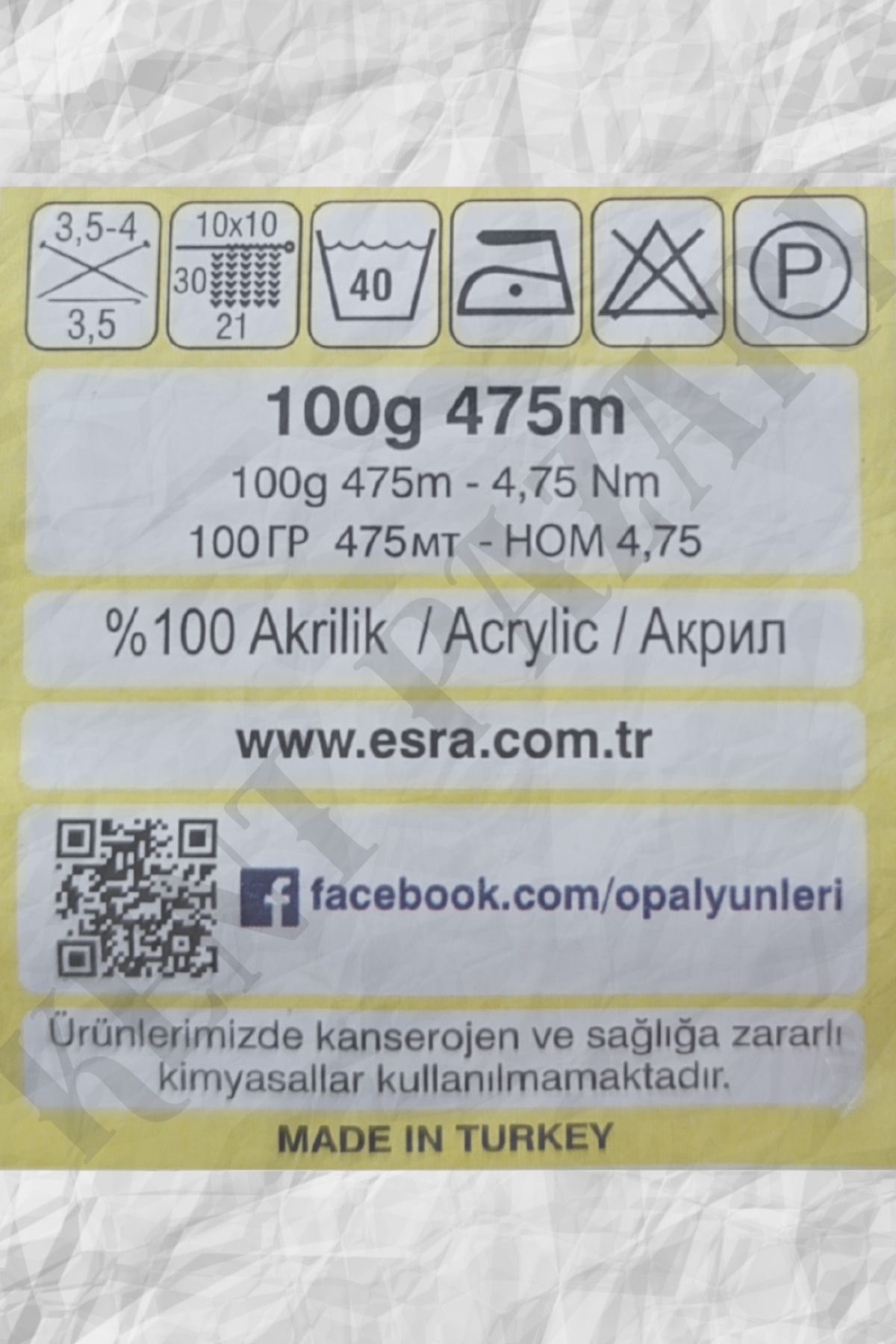 Kent Pazarı-طقم خيط لاف 100 جرام 475 متر خيط لاف مختلط - ألوان مختلطة - 10 قطع - 4