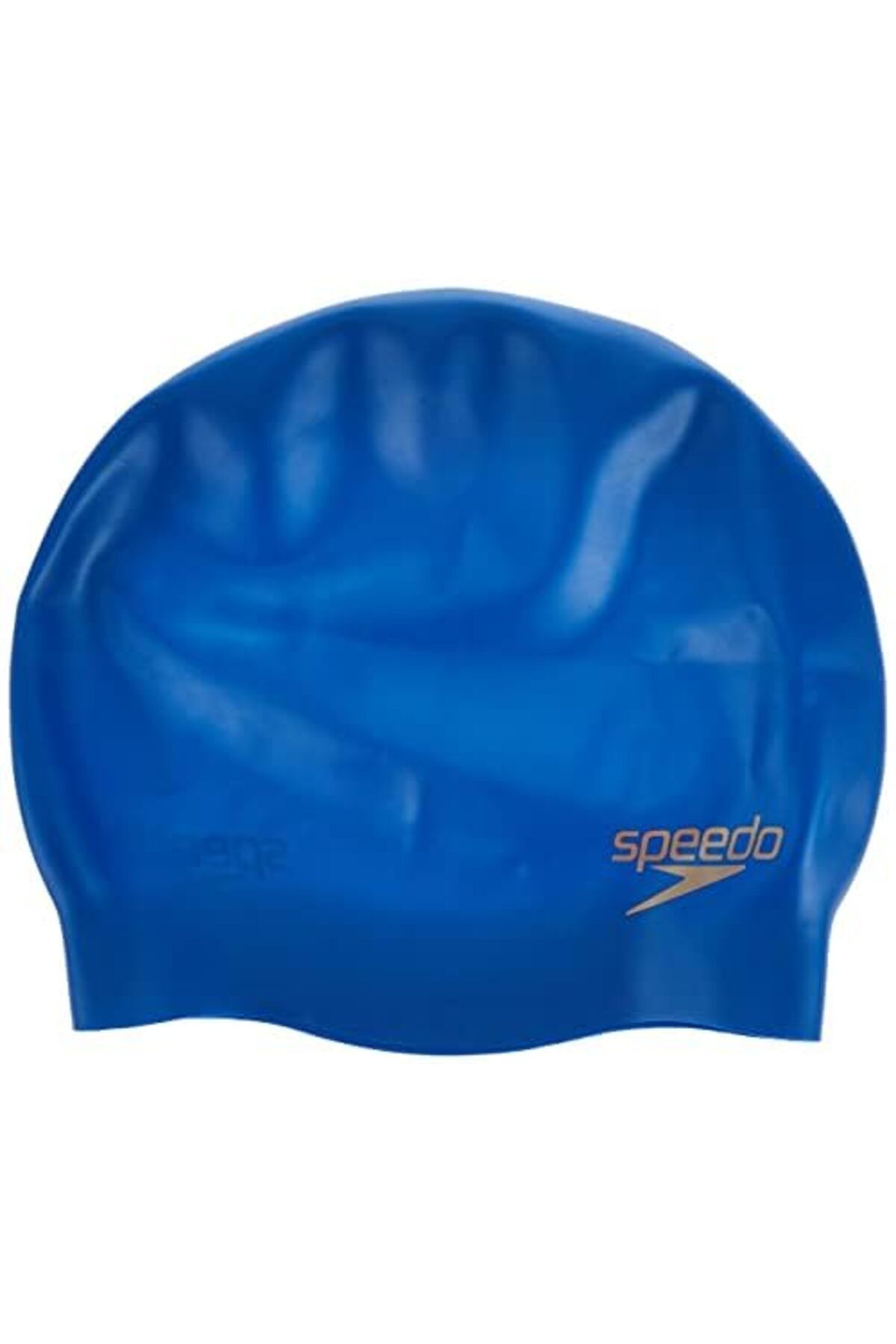 SPEEDO-8-709842610 Unisex Adult Plain Moulded Silicone Cap - Neon Blue, One Size 8