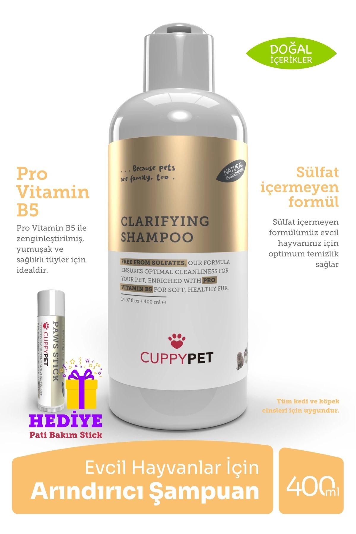 CuppyPet Kedi Arındırıcı Şampuan