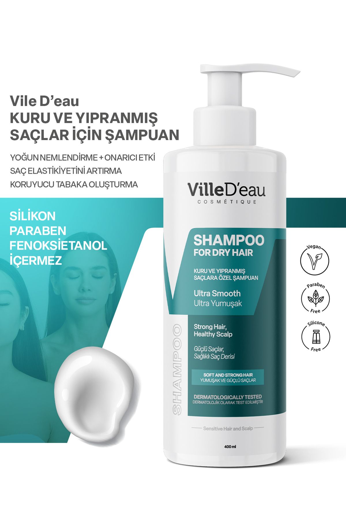 VilleD'eau-Anti-Hair Loss Special Ultra Soft and Plump Shampoo for Dry and Damaged Hair 400ml 6