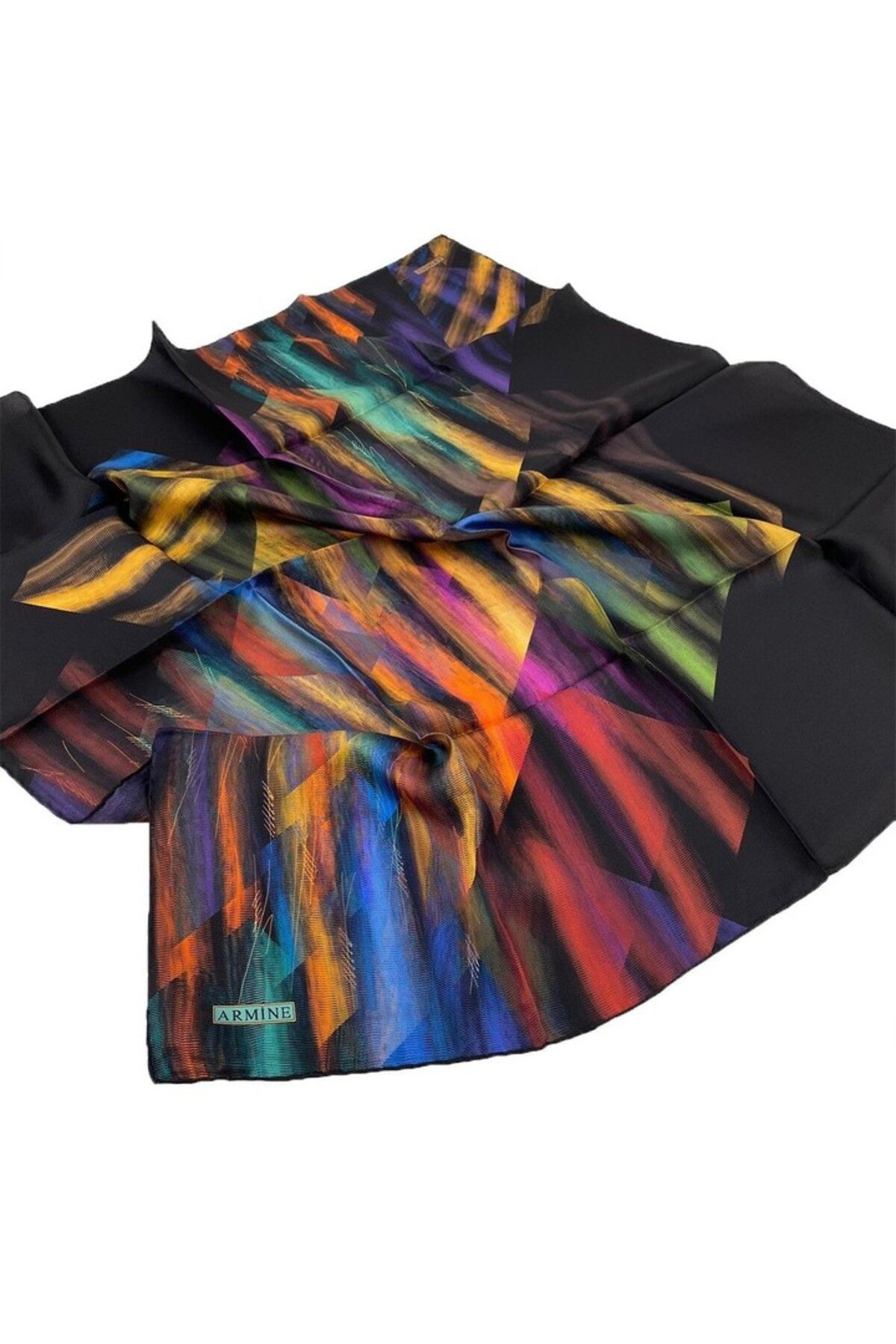 Armine Nostalji Serisi Twill İpek Eşarp 8339D-01 Batik Desen ÇOK RENKLİ