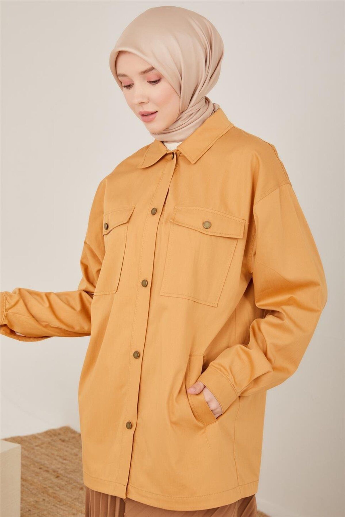 Armine-Camel Gabardine Jacket - 23Y5803 Model 2