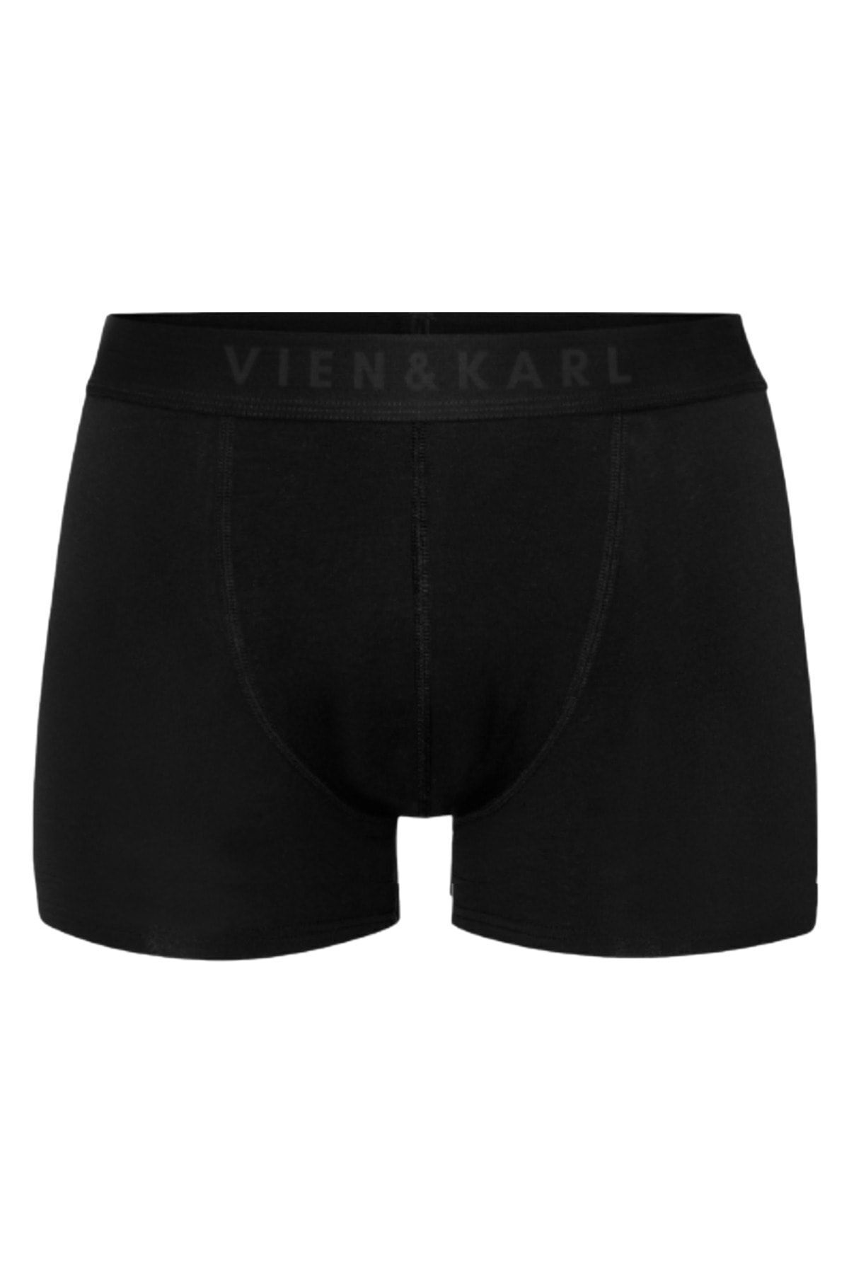 Vien&Karl-Men's Black Box of 6 Plain Lycra Boxer Shorts 5