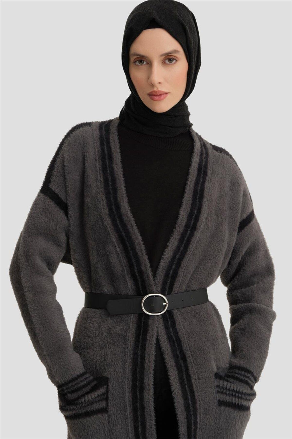 Armine-كارديجان قطيفة أنثراسايت - موديل 24kd2801 3