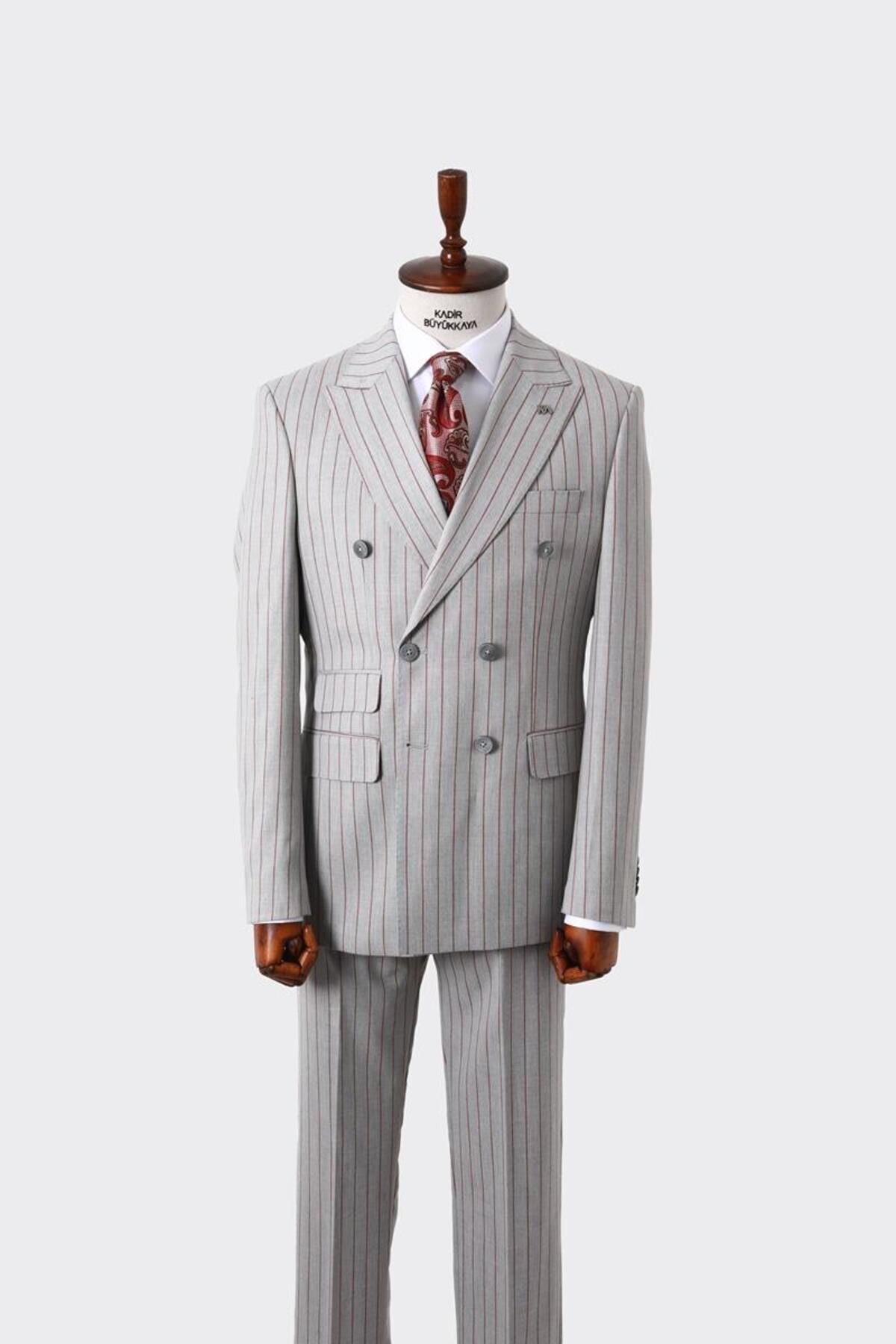 Kadir Büyükkaya Şık Ve Rahat Kruvaze Erkek Takım Elbise - Viskon Ve Likra Dokulu-kaw1251s