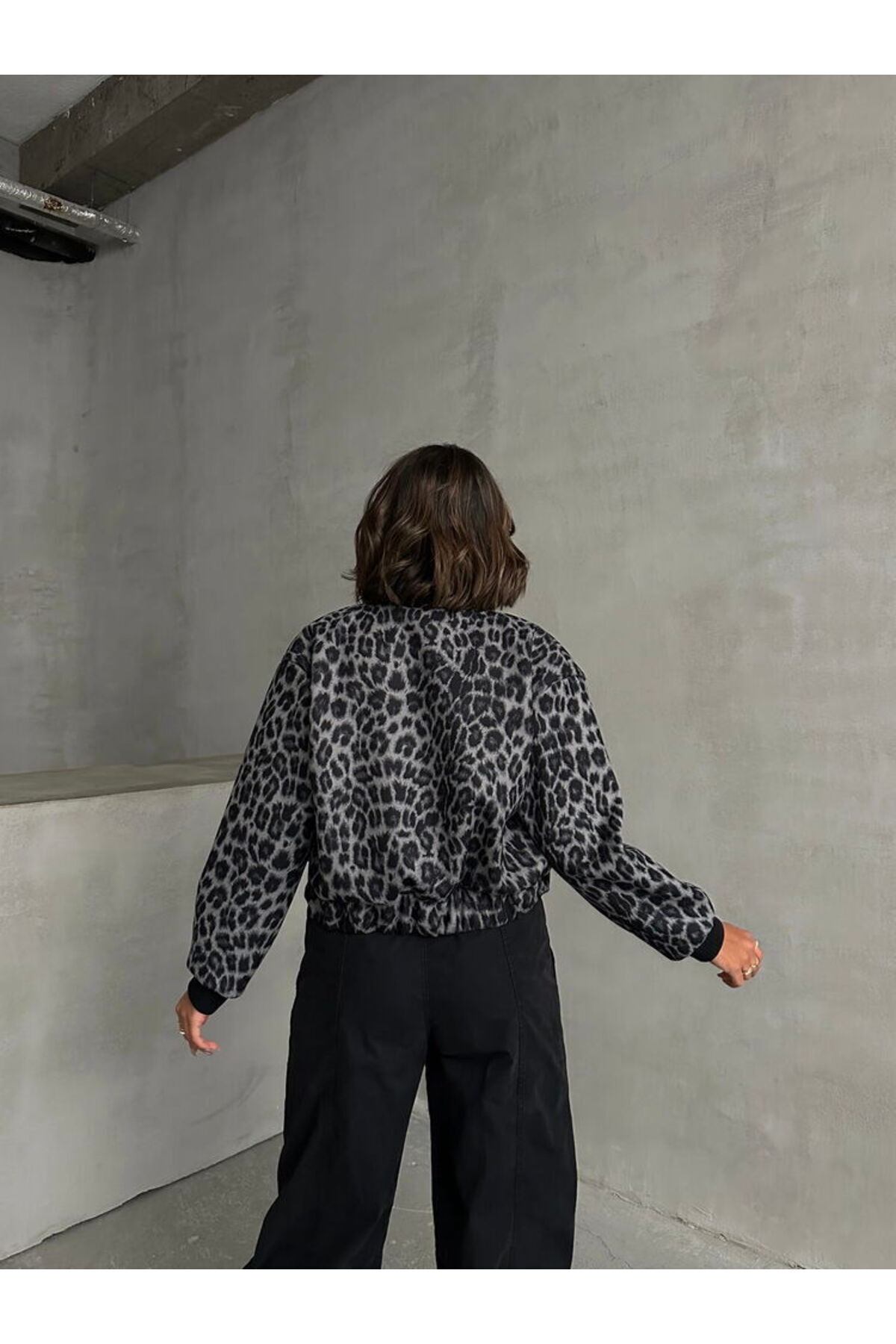 VERYMODA Kaşe Mont - Gri Leopar | | F1827 görsel 5