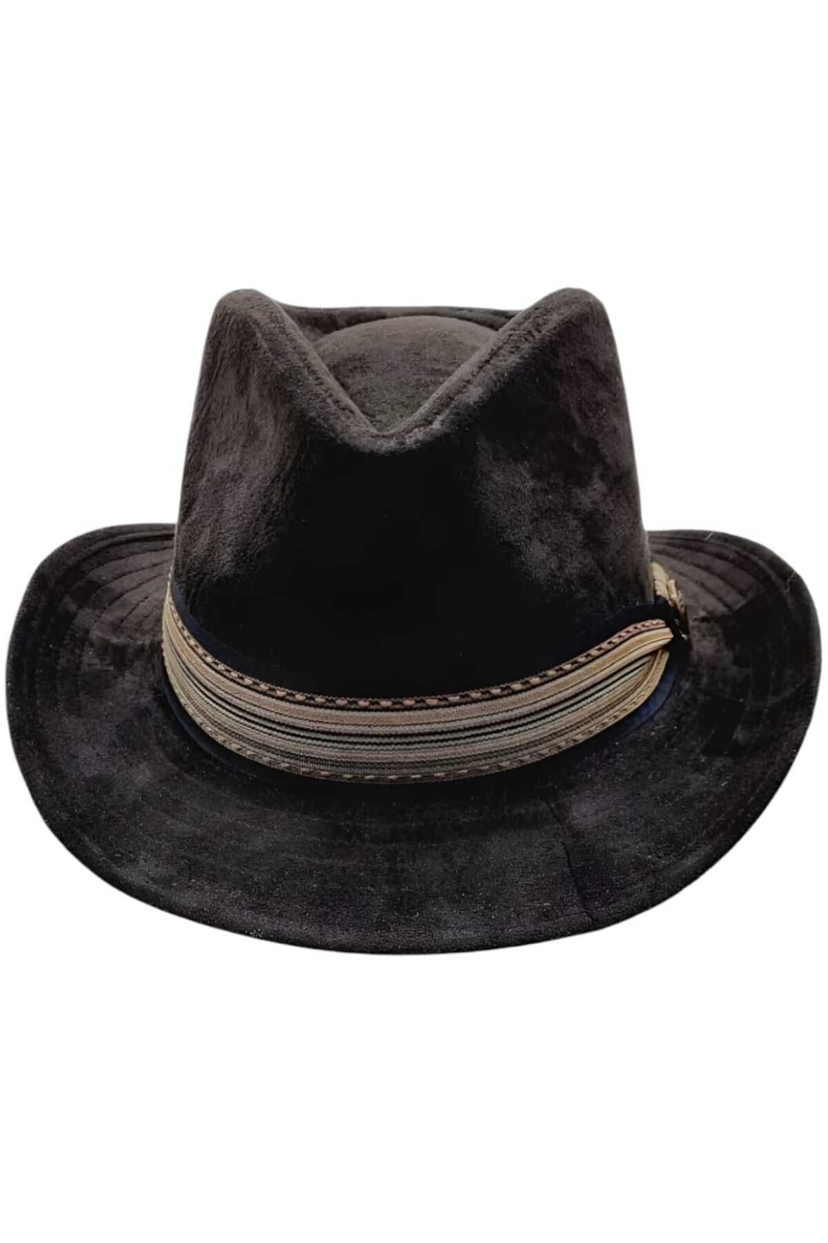 Uniquetrenders-Unisex Nubuck Cowboy Trilby Hat 2