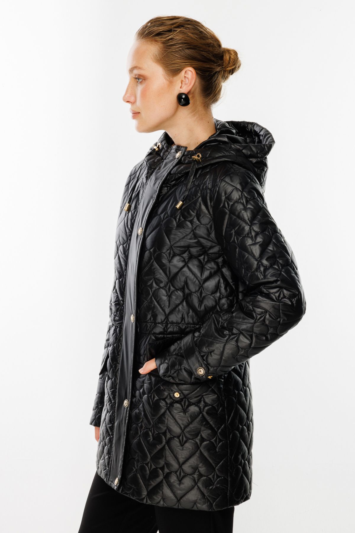 Ekol-Hooded Quilted Coat 2