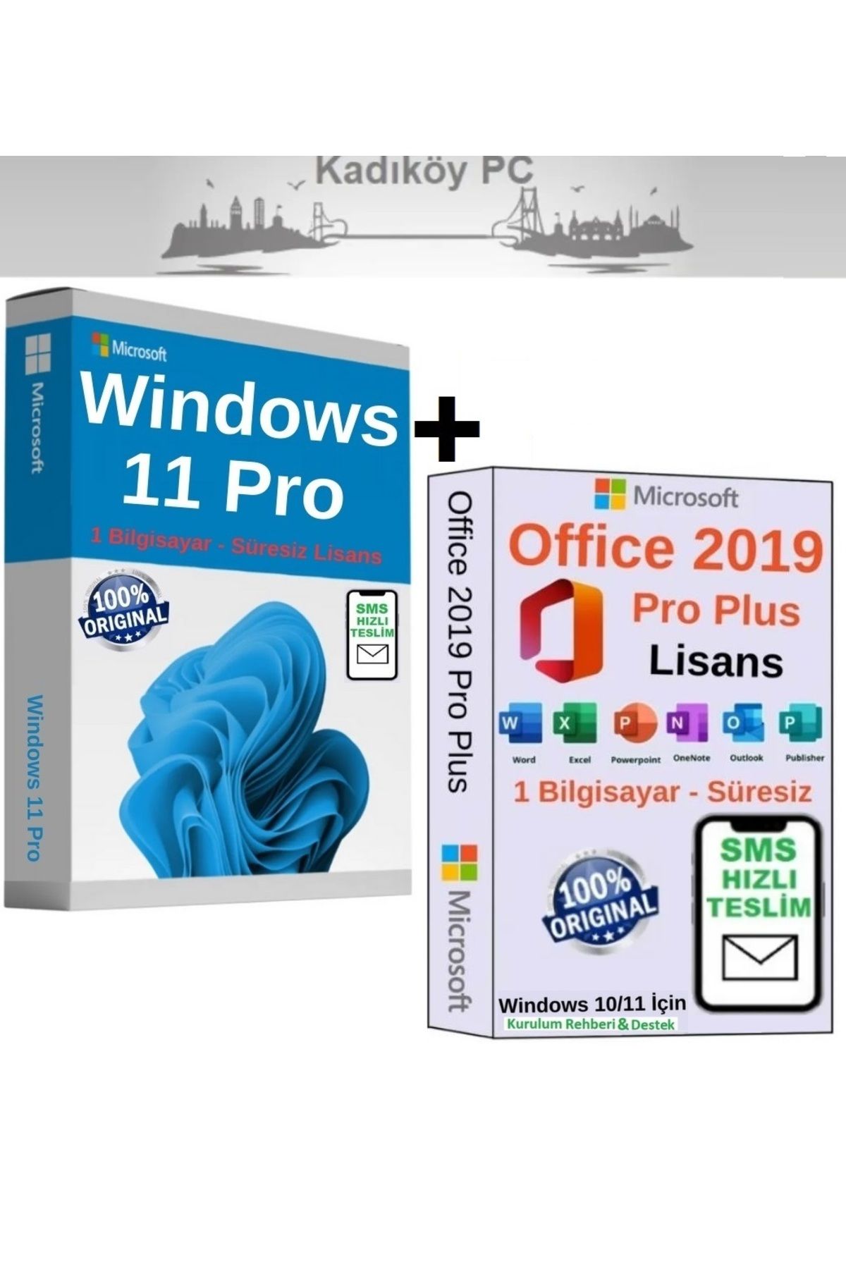 MICROSOFT Office 2019 Pro Plus Lisans süresiz + Windows 11 Pro Lisans süresiz