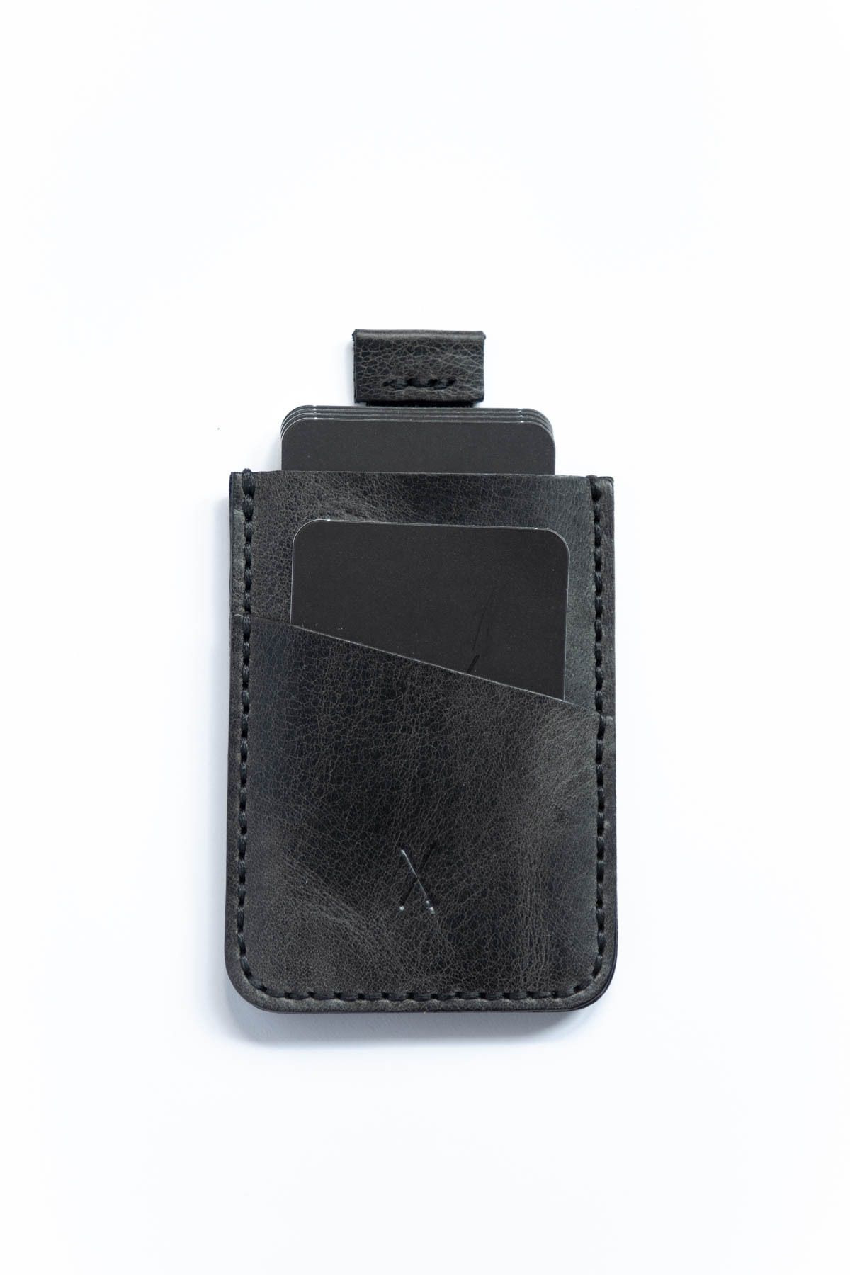 minimal X design-Minimal X V2 - Anthracite Color, Mechanical Card Holder - Real Leather & Handmade - Practical & Easy 5