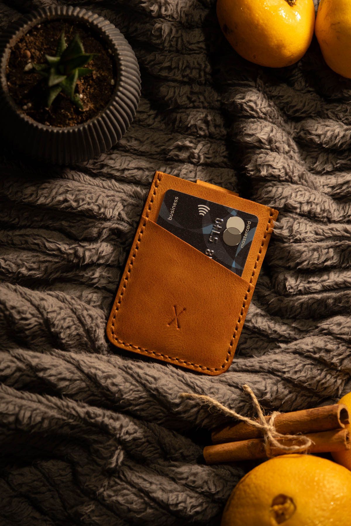 minimal X design-Minimal X V2 - Camel Color Mechanism Card Holder, Real Leather & Handmade - Practical Design 3
