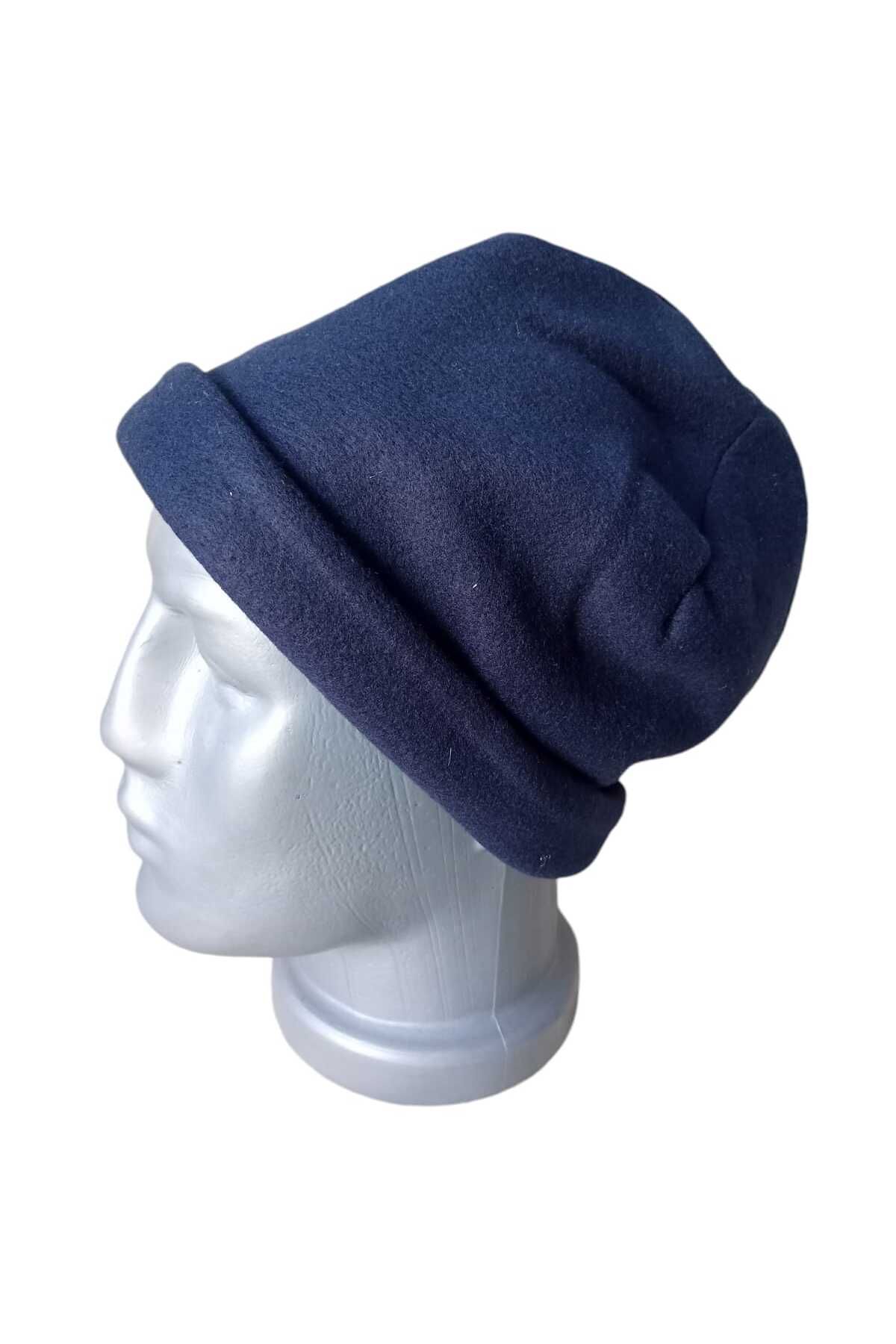 balkonda-Beanie Fleece Hat Soft Stretchy Navy Blue Classic Model Standard Size Unisex B44-1 1