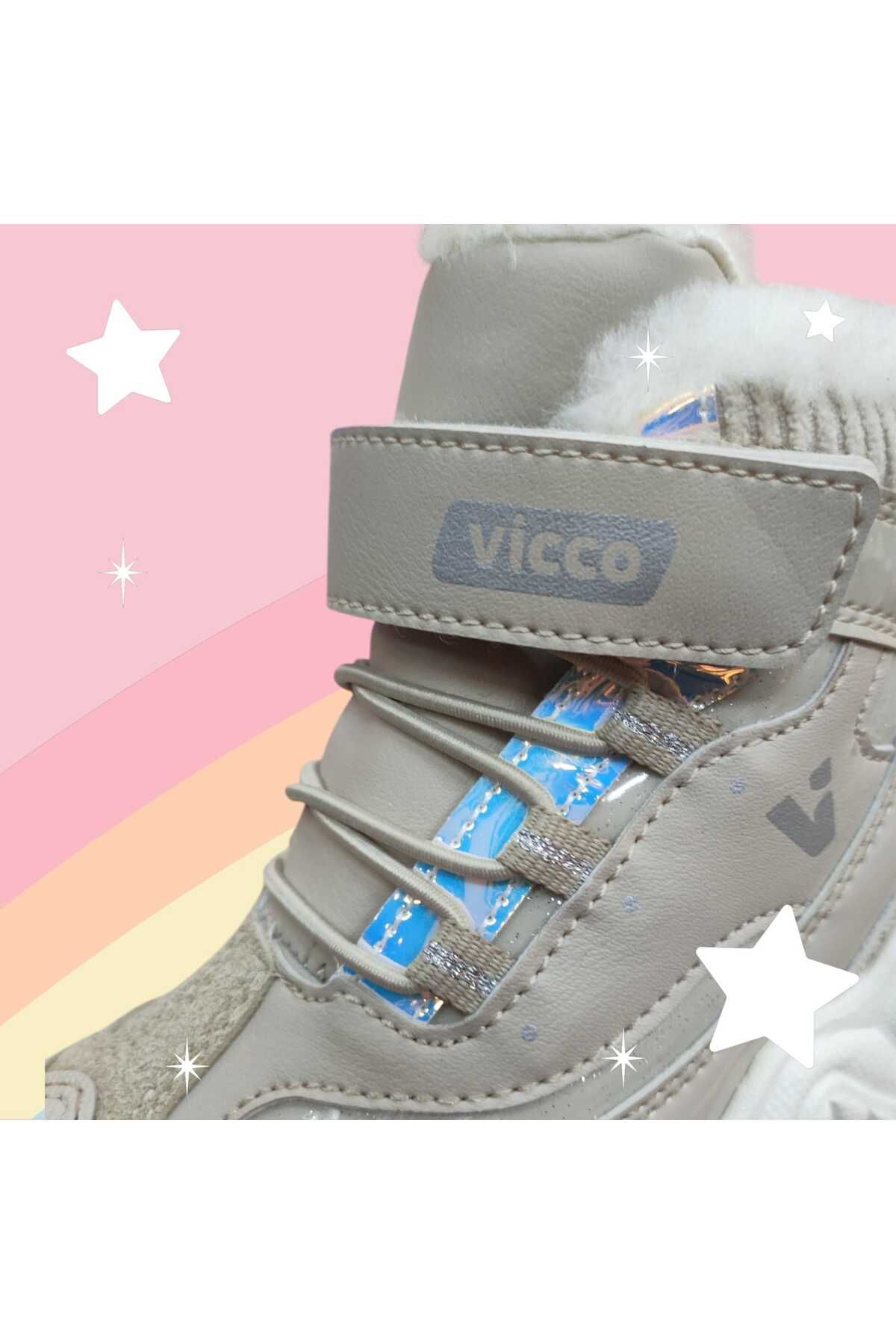 Vicco-Orthopedic Girl's Boots, Fur Inner Liner, Light Sole, Silvery Outside Skin Material 7