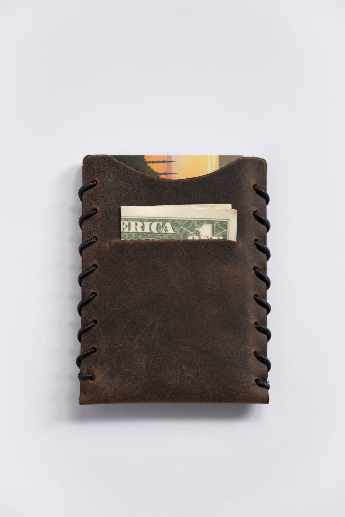 minimal X design-Minimal X V1 - Chestnut Color Real Leather Card Holder, Simple and Stylish Flexible 3