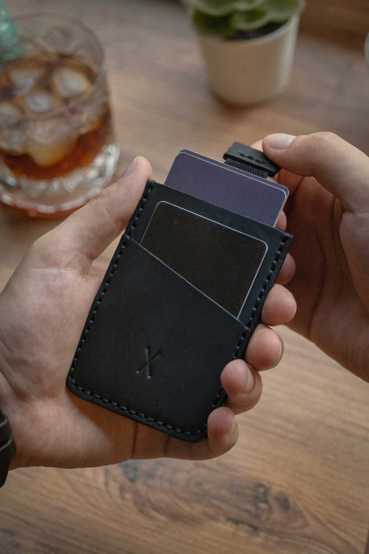 minimal X design-Dusty Black Minimal X V2 Mechanism Card Holder - 3