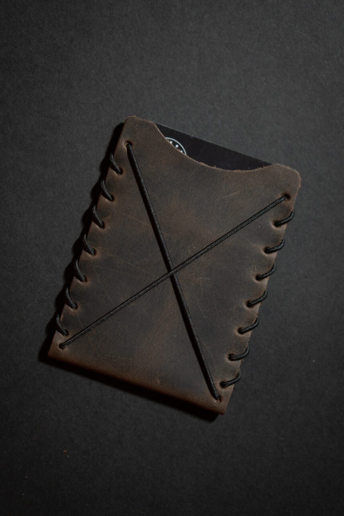minimal X design-Minimal X V1 - Chestnut Color Real Leather Card Holder, Simple and Stylish Flexible 6